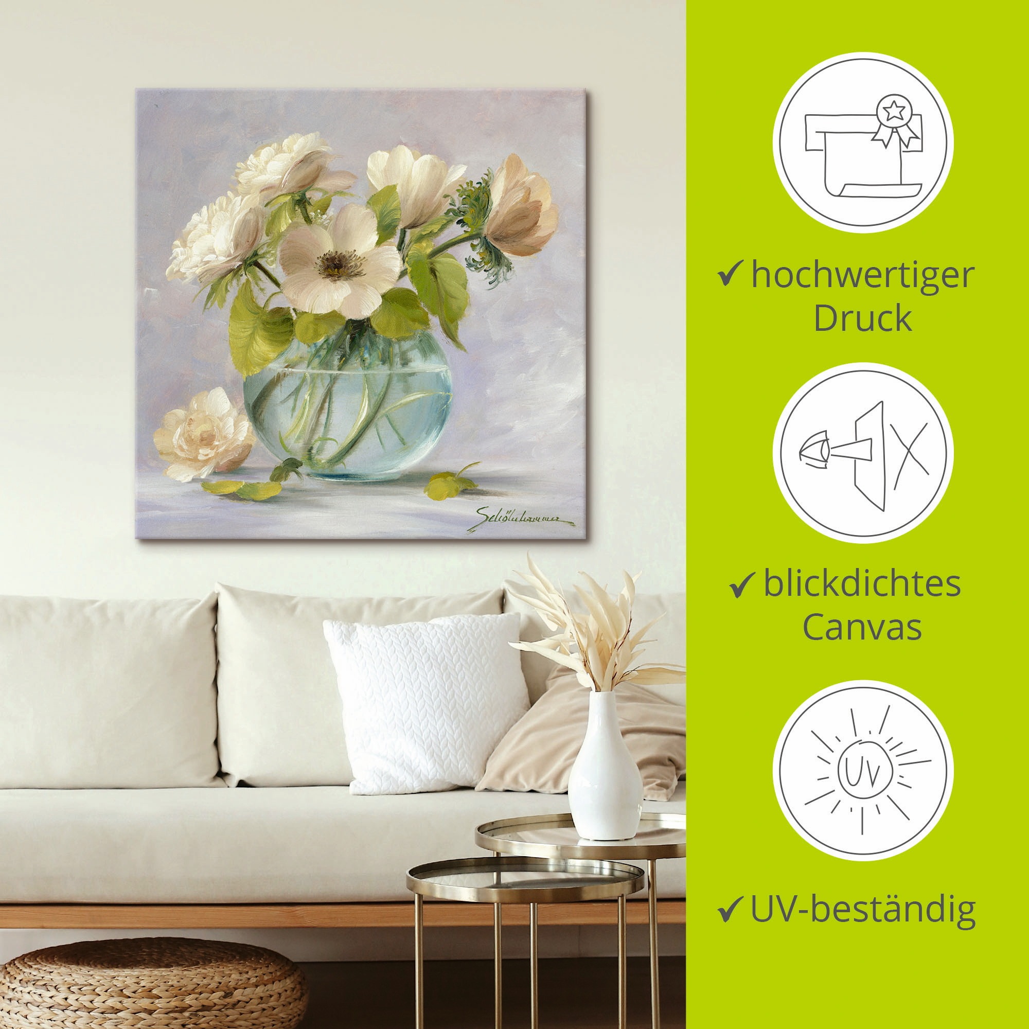 Artland Wandbild »Gelbe Windröschen«, Blumen, (1 St.), als Leinwandbild, Poster in verschied. Größen
