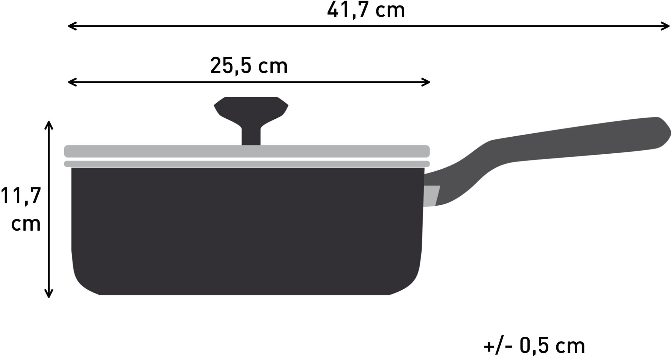 Tefal Schmorpfanne »Ceramic Control Grey« Aluminium 1 Schmorpfanne 24 cm inkl. Glasdeckel,  Keramikbeschichtung, Induktion, Thermo-Signal Temperaturanzeiger