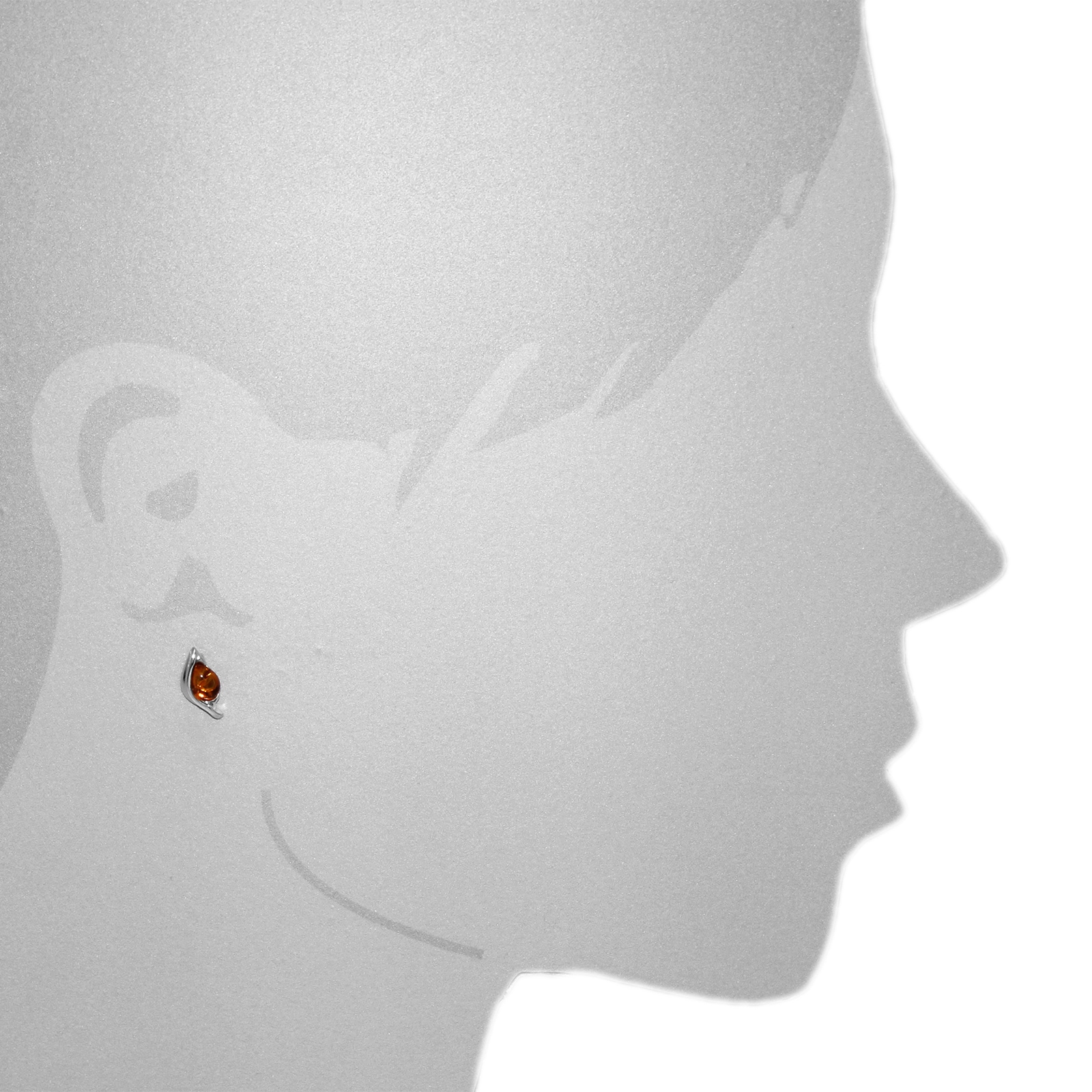 OSTSEE-SCHMUCK Paar Ohrstecker »- Ines - Silber 925/000 - Bernstein«