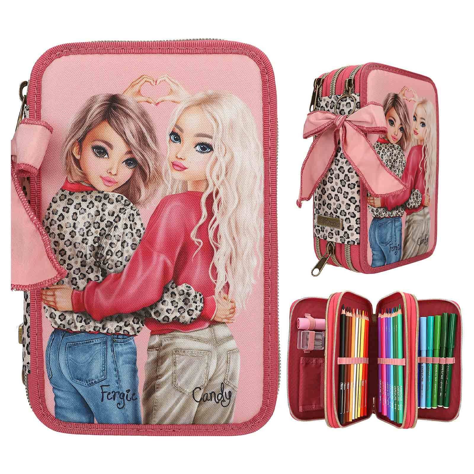 Depesche Buntstift »3-Fach Federtasche LEOHEART TOPModel 7,5 x 13 x 20 cm rosa«
