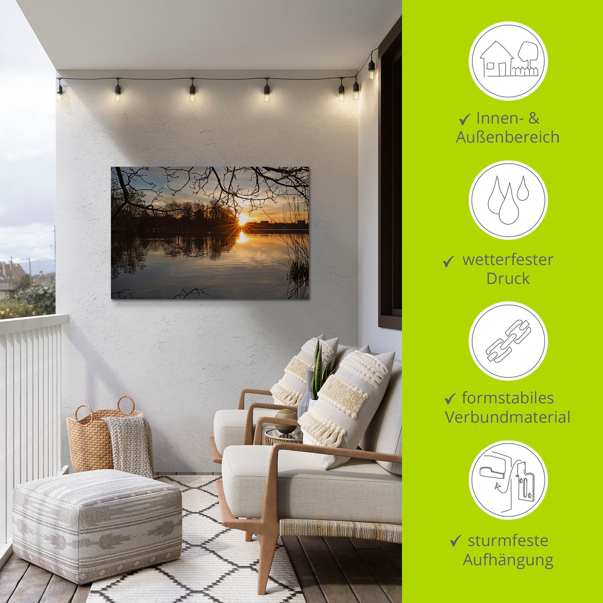Artland Wandbild »Morgenzauber Wakenitz Lübeck«, Seebilder, (1 St.), als Alubild, Outdoorbild, Leinwandbild, Poster in verschied. Größen
