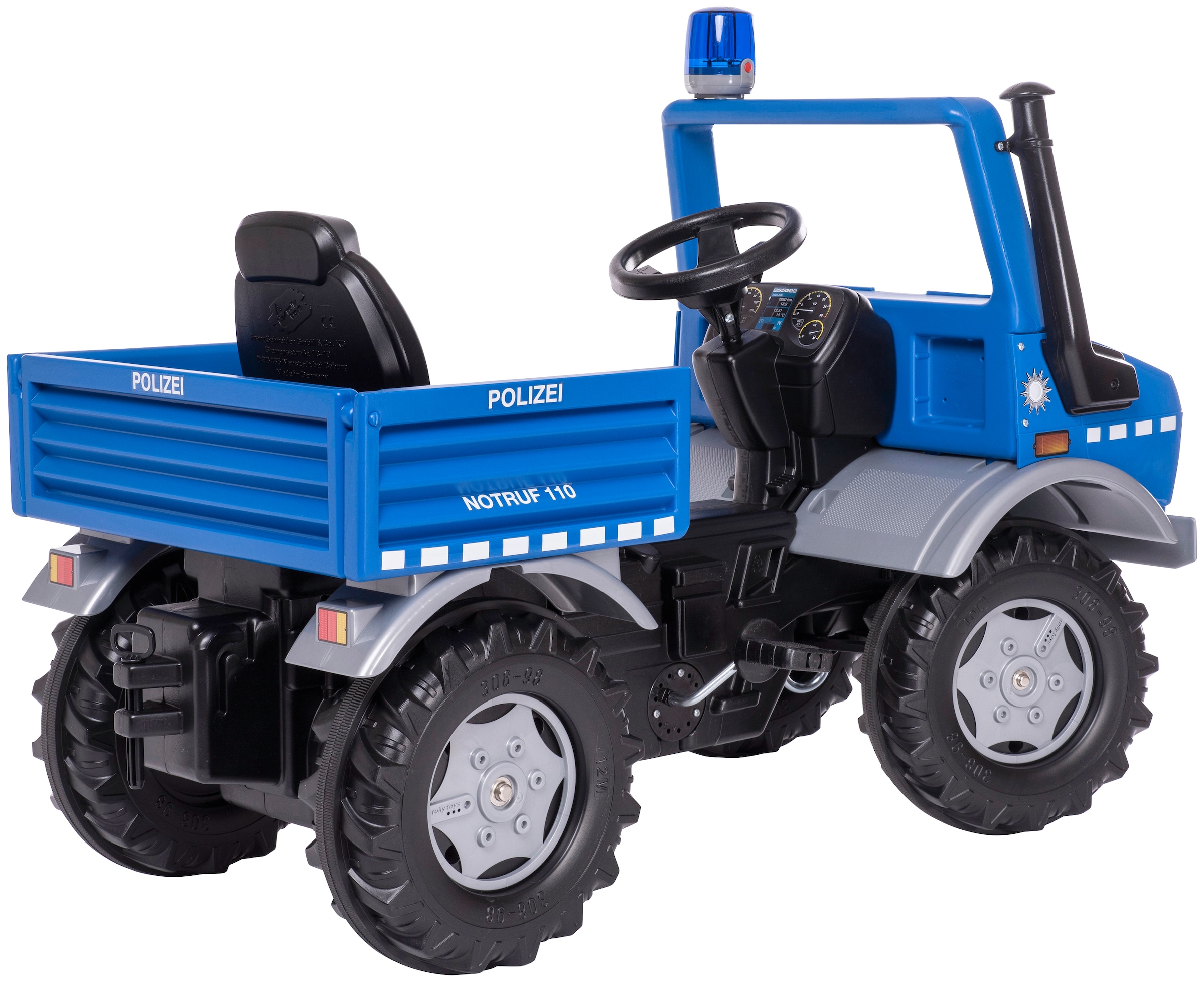 rolly toys® Tretfahrzeug »rollyUnimog Polizei«, inkl. rollyFlashlight