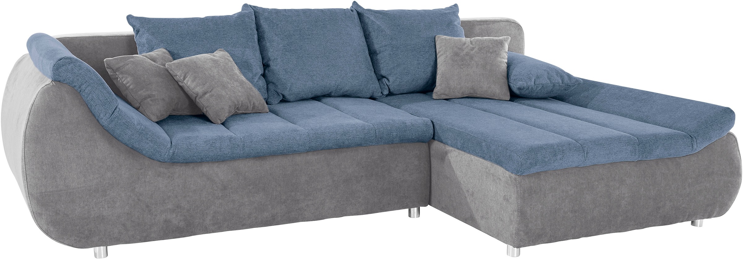 INOSIGN Ecksofa »Imola, elegant und modern, aktuelle Steppung im Sitz, bequem, L-Form«, frei im Raum stellbar, wahlweise mit Bettfunktion und Bettkasten