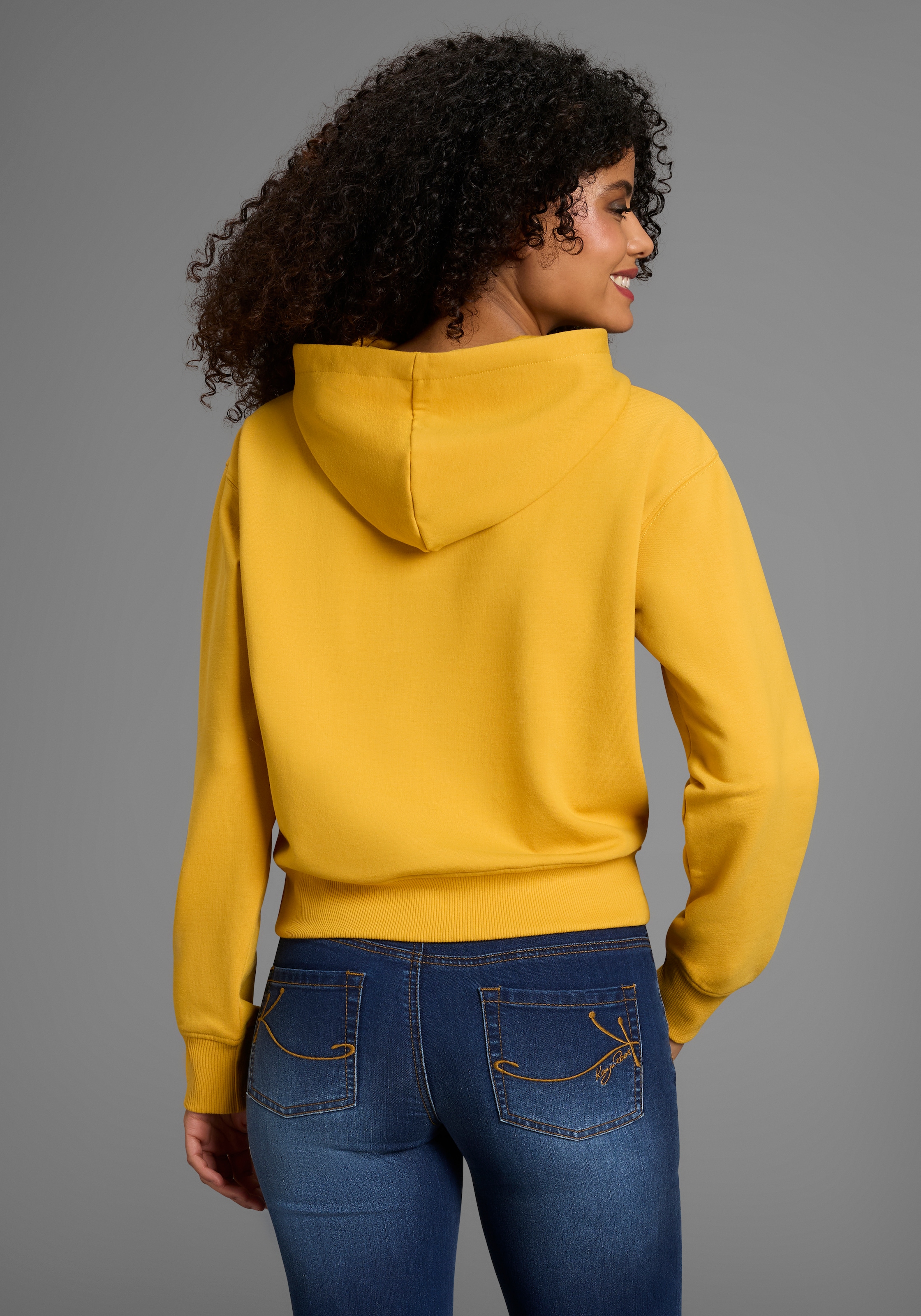 Laura Scott Kapuzensweatshirt , mit Kapuze, figurumspielende Passform, mit Stickerei als Applikation
