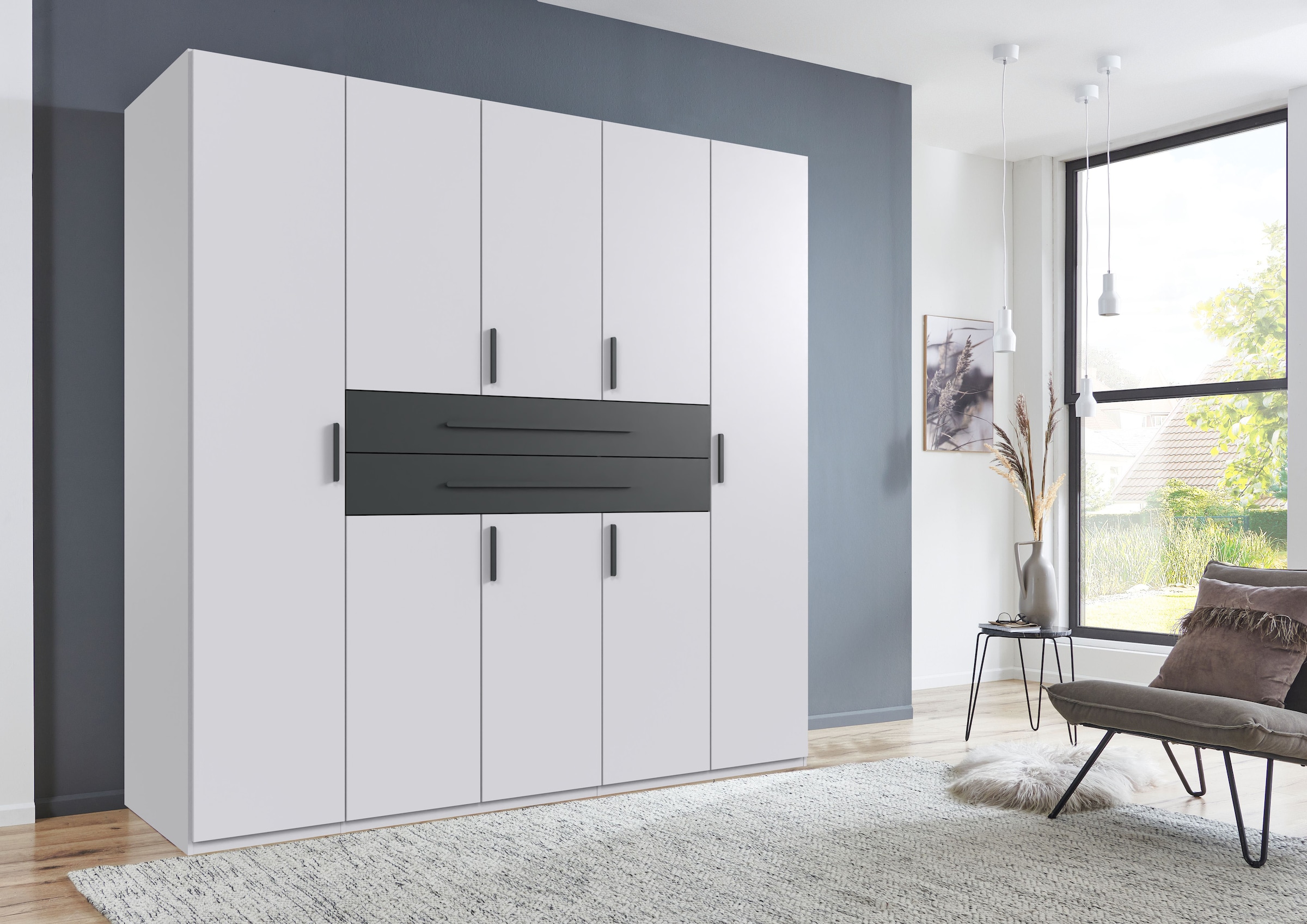 Wimex Drehtürenschrank »Digit, erhältlich in den Breiten 180cm, 225cm oder 270cm« Schlafzimmer Schrank Bestseller in moderner Optik,  Kleiderschrank inkl. zwei Schubkästen in zentraler Höhe