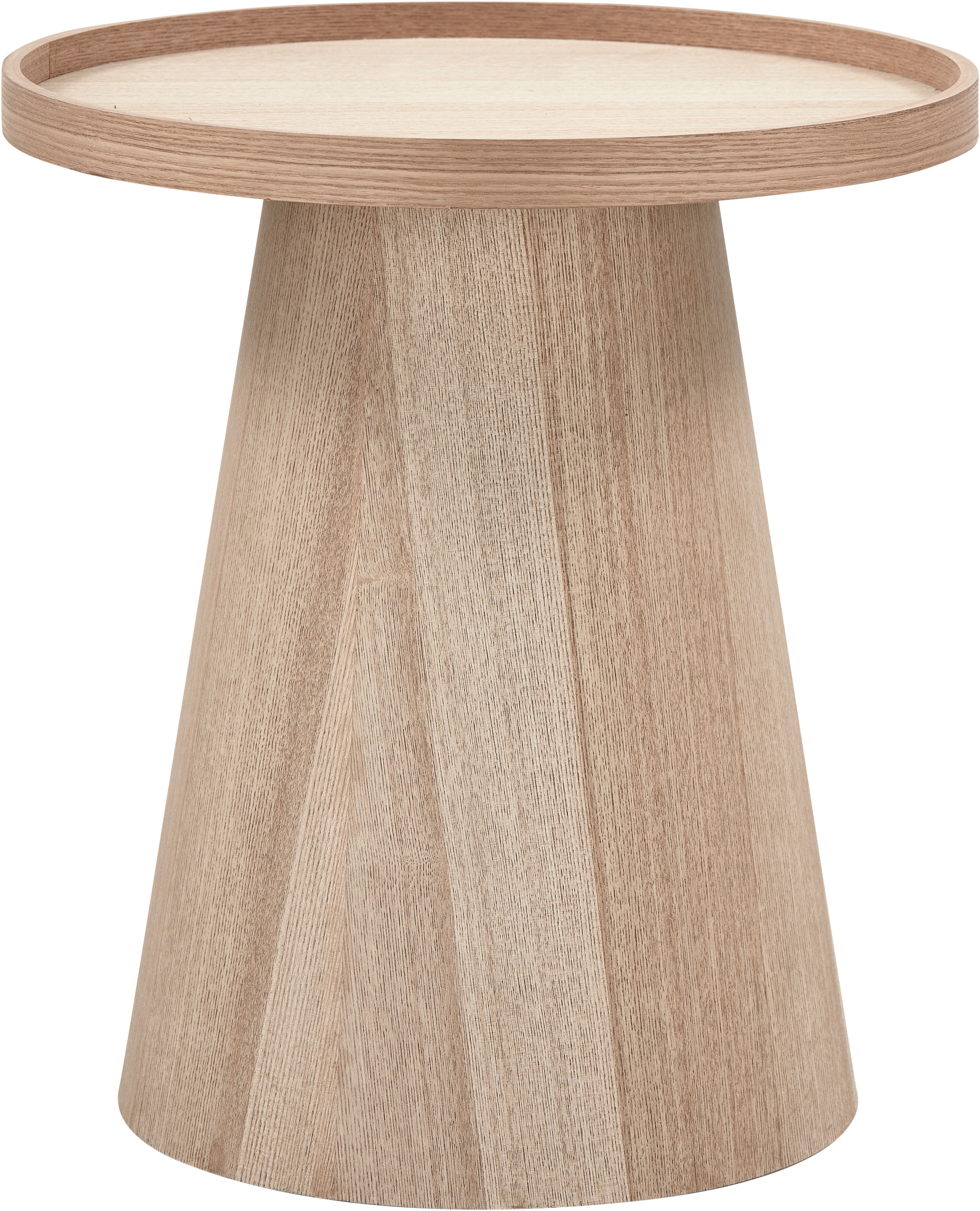 WOOOD Beistelltisch »Maud aus lackiertem MDF mit konischem Standfuß Ø45x50 cm« Tragkraft 15 kg, glatte Oberfläche durch Pressholzfaserplatte