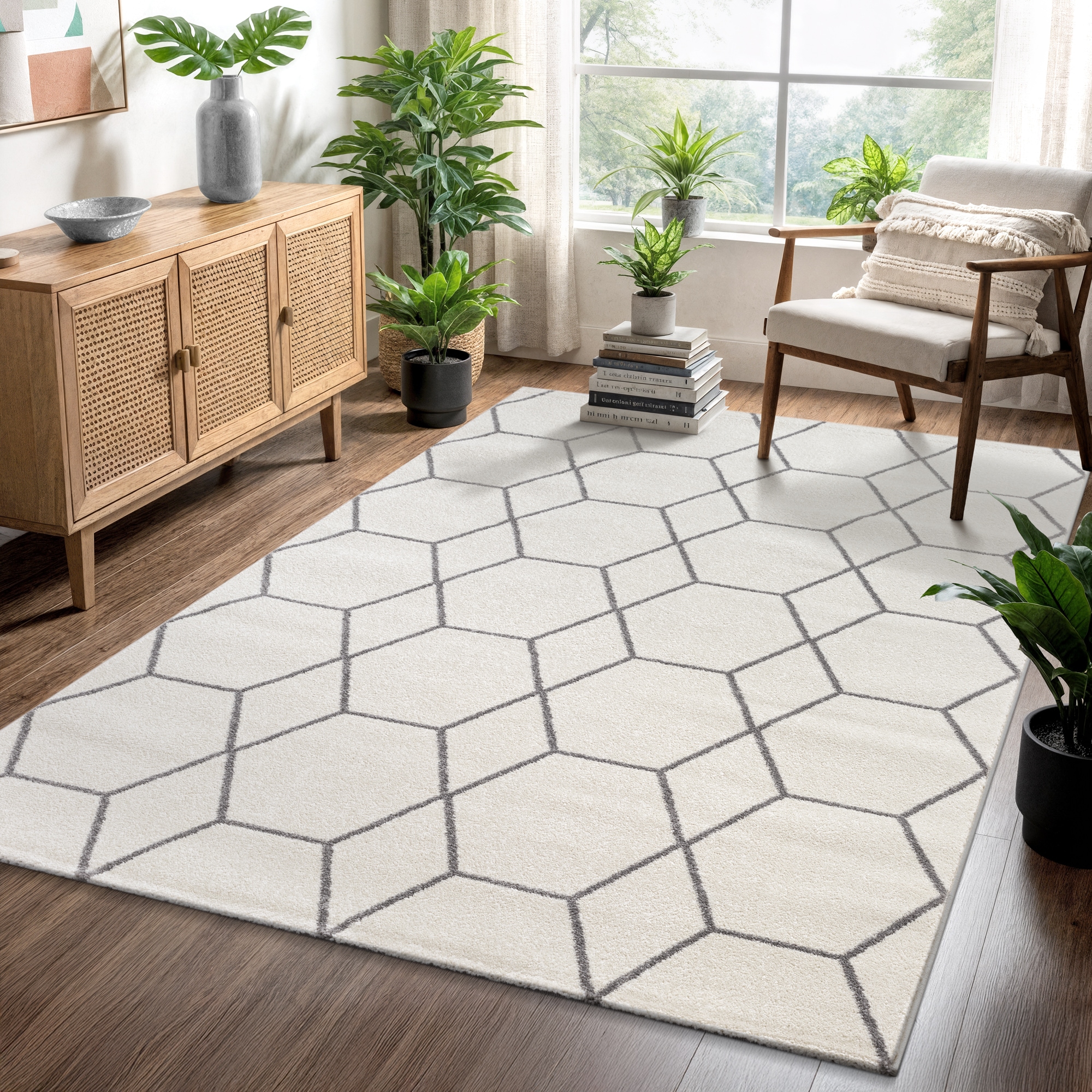 Sanat Teppich »Trellis« rechteckig 10 mm Höhe Kurzflor, skandi, boho, auch als Läufer und in rund