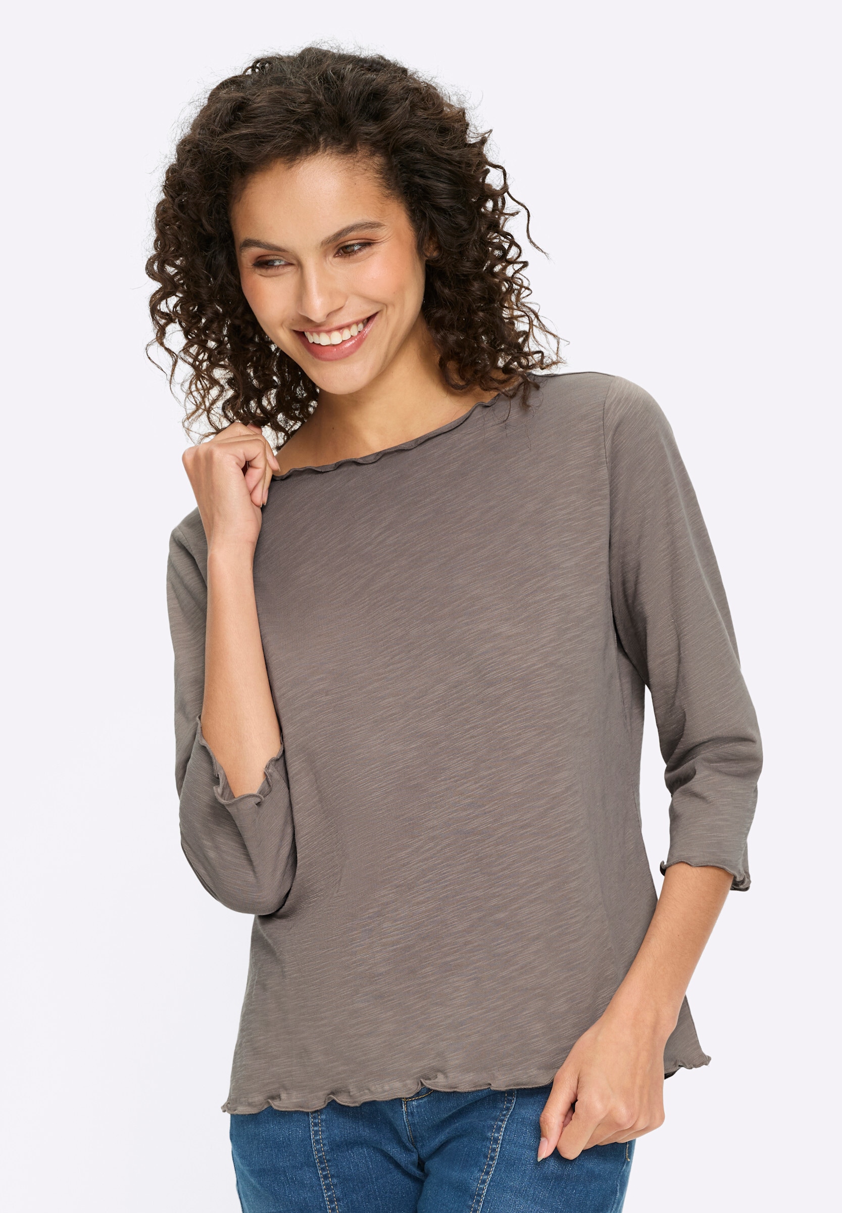 heine T-Shirt »2er-Pack Shirts Shirt-Set mit Wellenkanten 2 Stück«