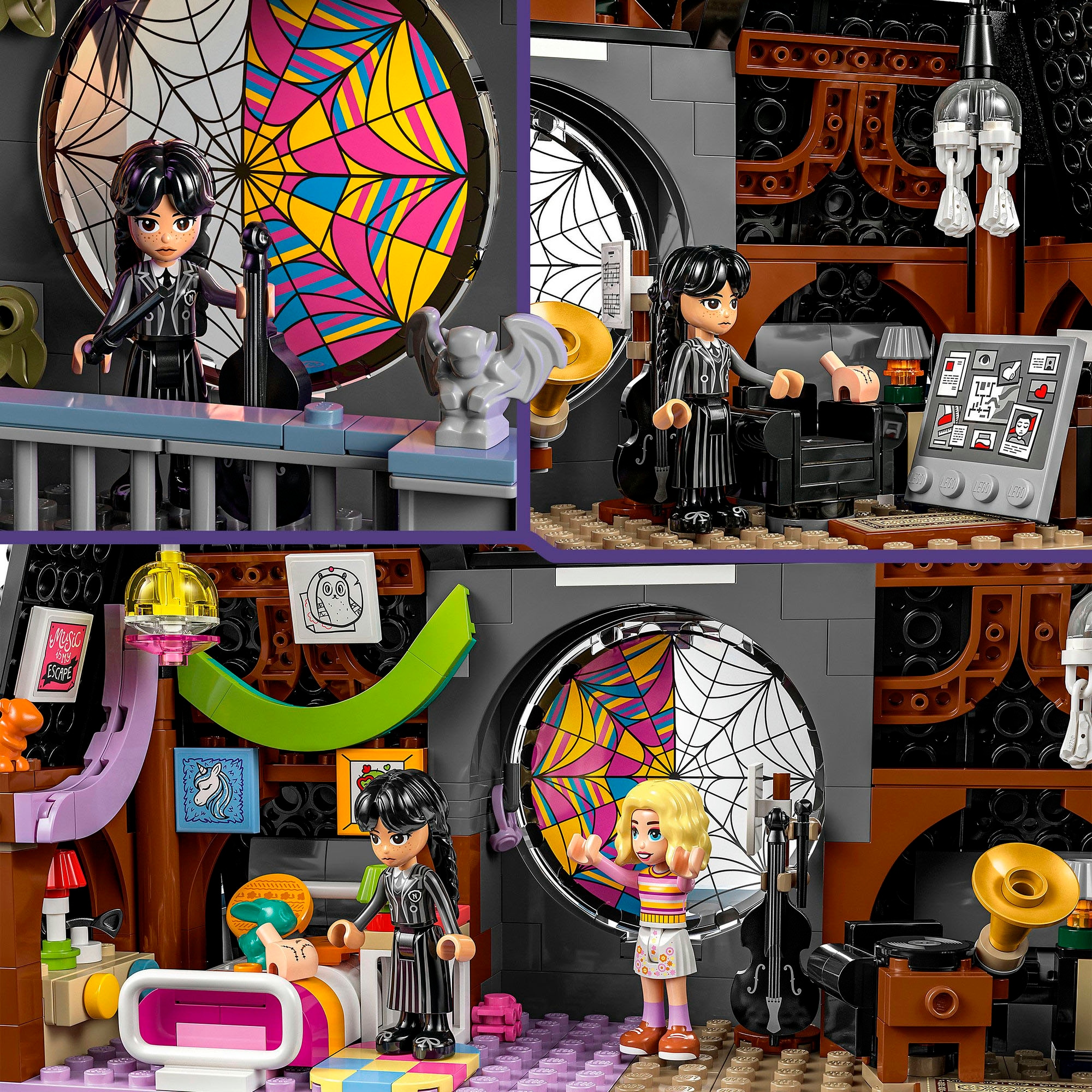 LEGO® Konstruktionsspielsteine »Wednesdays und Enids Zimmer im Studentenwohnheim (76781)«, (750 St.), LEGO Wednesday; Made in Europe