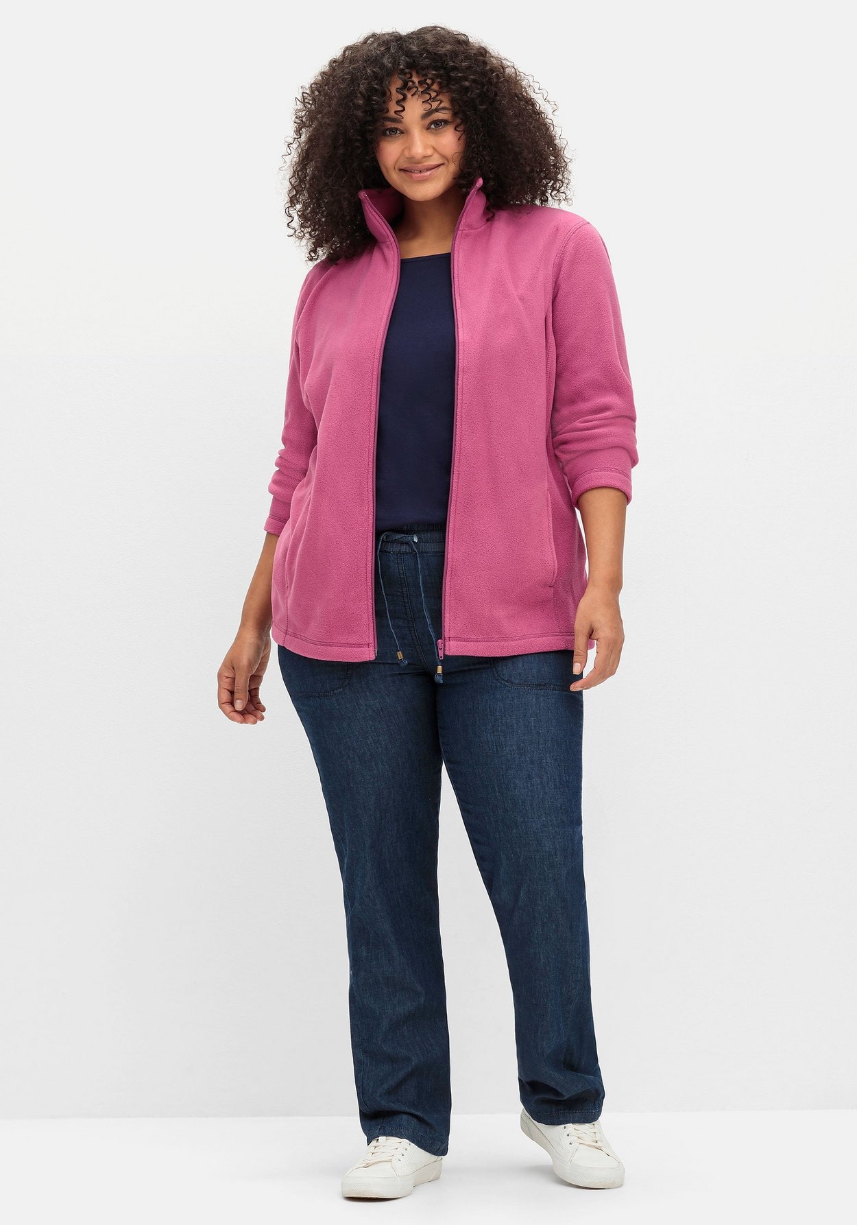 Sheego Sweatjacke »Fleecejacke mit Reißverschluss«