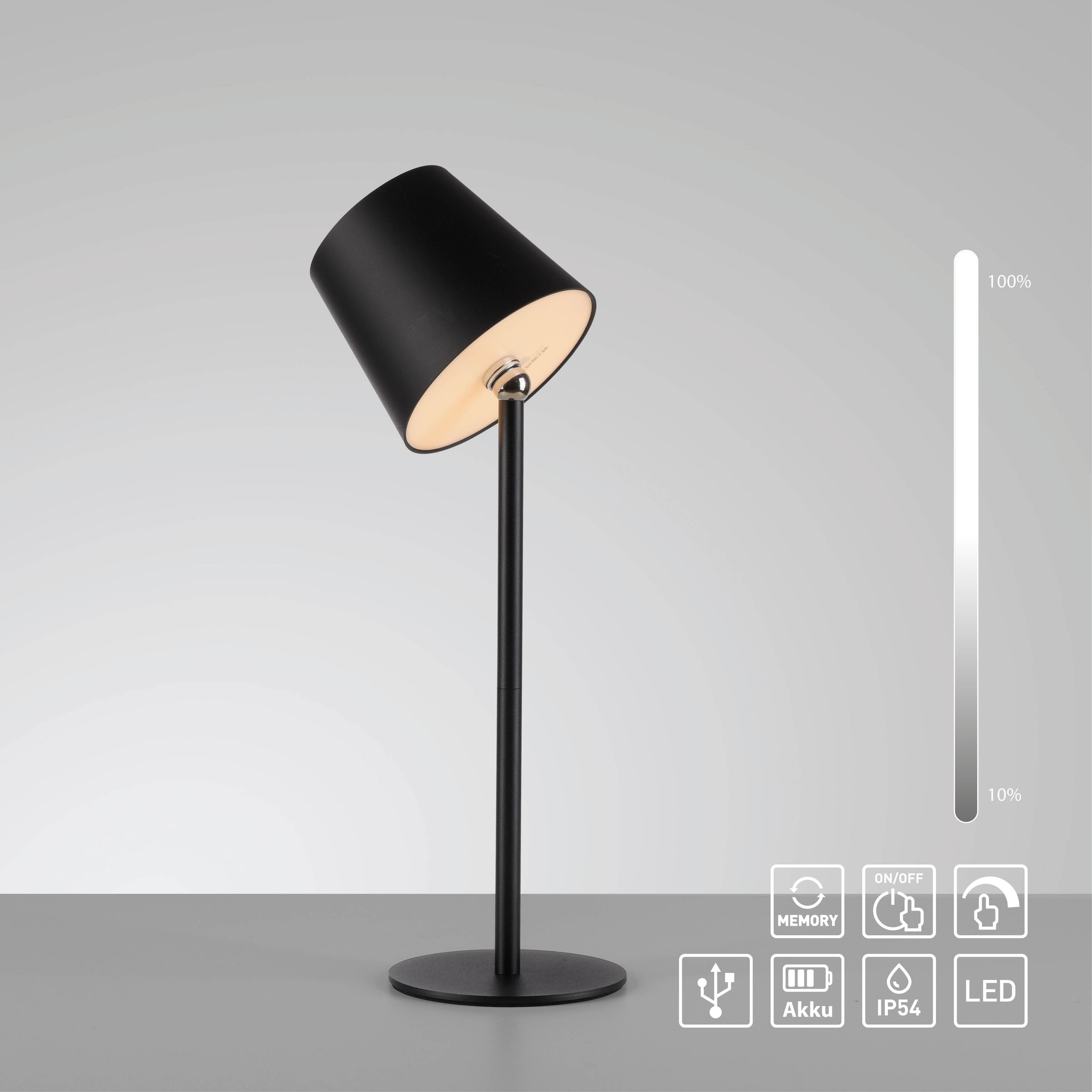 JUST LIGHT LED Tischleuchte »BOTERIA - Set 2 Stück, inkl. Flaschenaufsatz« LED-Board 2 Stk. Warmweiß Akkubetrieben, aufladbar, magnetisch, dimmbar, In- und Outdoor