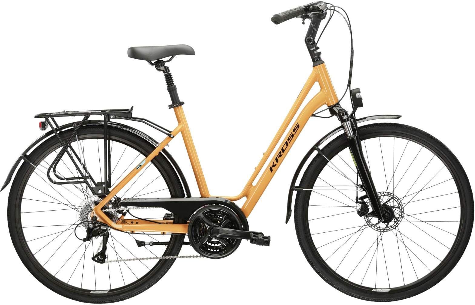 Kross Cityrad »Sentio 3.0« 24 Gang Shimano ACERA M3020 Schaltwerk Kettenschaltung in gelb, Größe 28 Zoll (71,12 cm) hinten: 28 Zoll (71,12 cm)