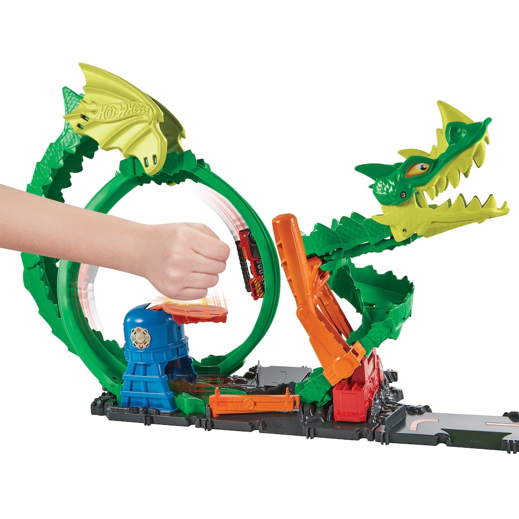 Hot Wheels Autorennbahn »City Drachen-Angriff Looping Set«