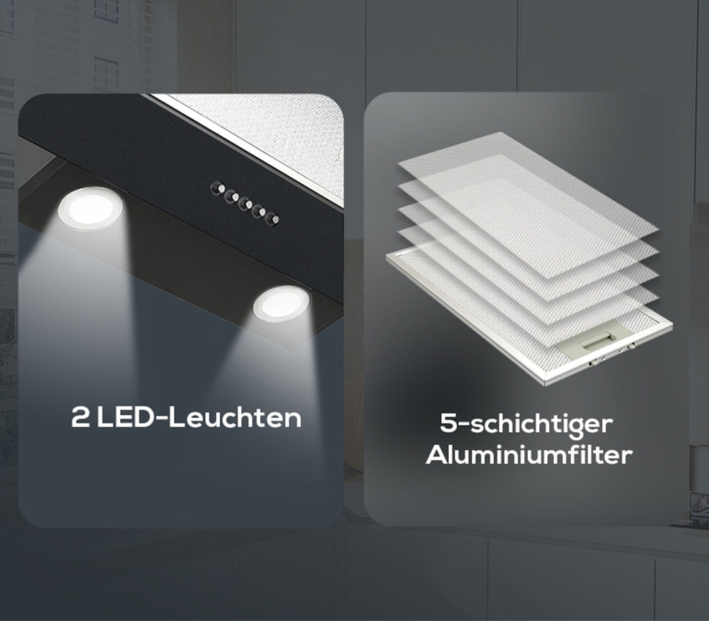 Hanseatic Kopffreihaube »HFSA1MB6« Die matte Optik sorgt für ein elegantes und modernes Aussehen