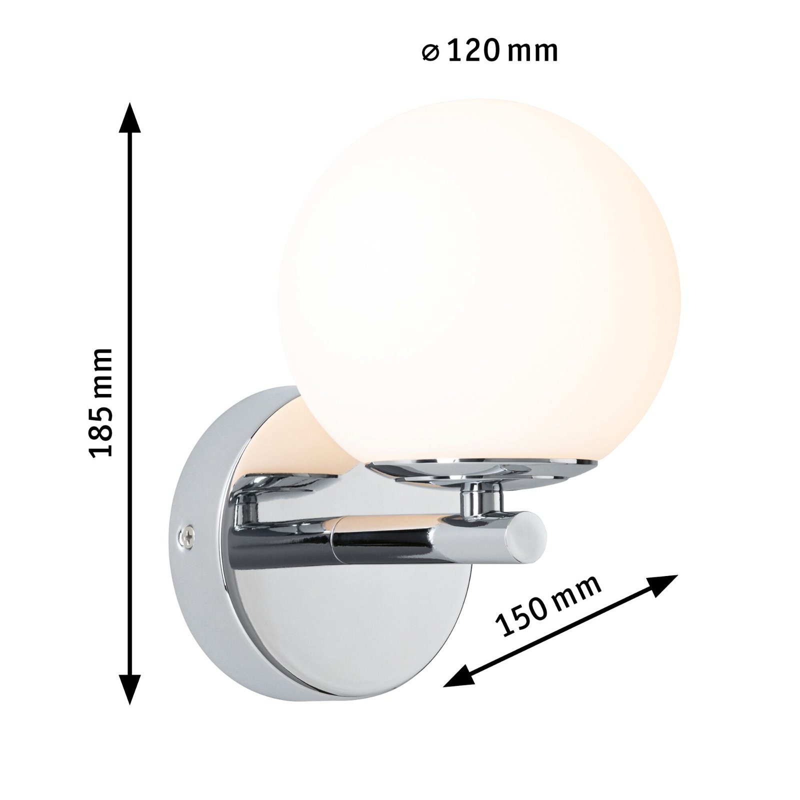 Paulmann LED Wandleuchte »Selection Bathroom Gove IP44 5W 3000K Satin, Glas/Metall«, 1 flammig