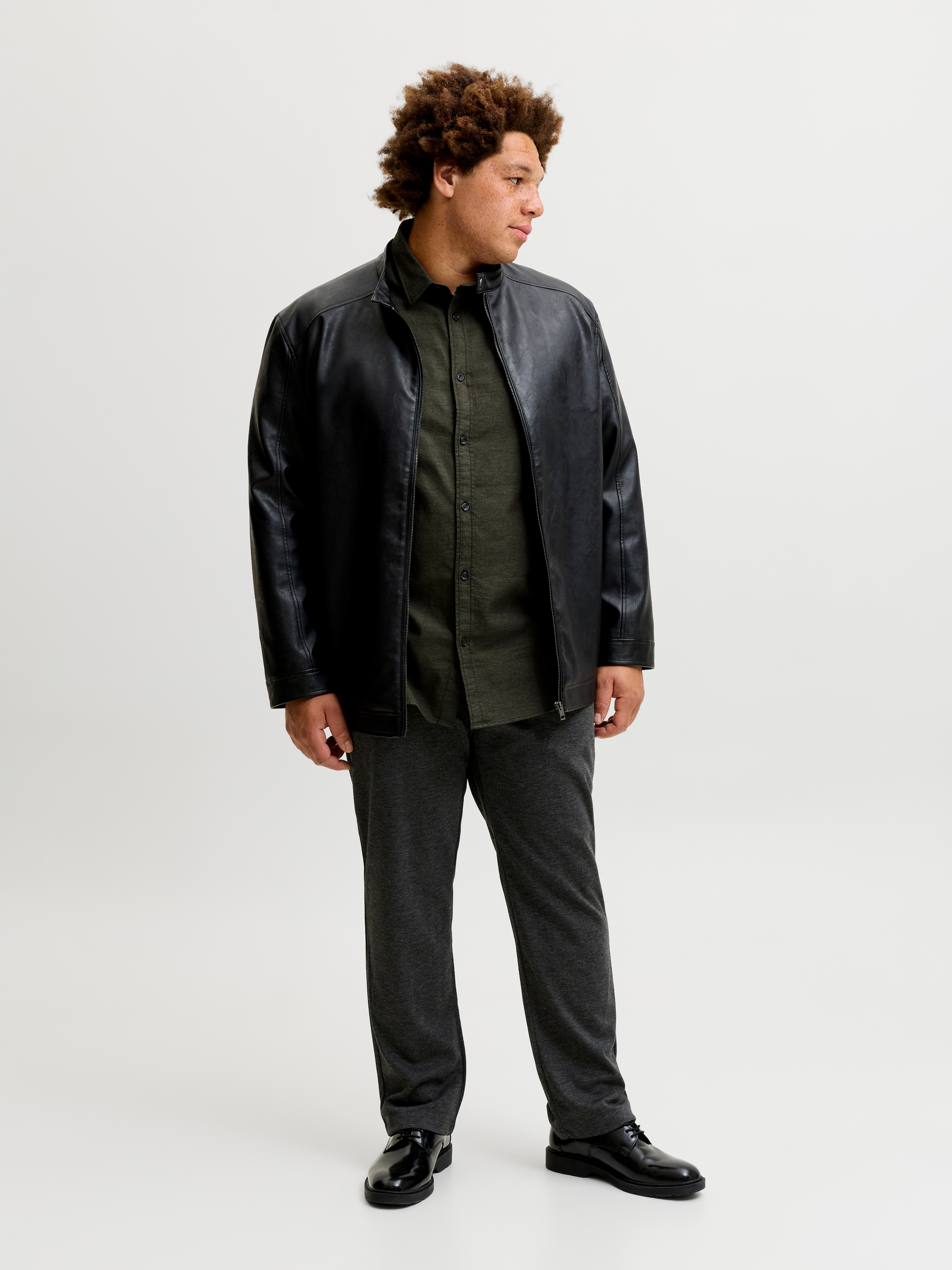 Jack & Jones PlusSize Langarmhemd »JJEFIELD MELANGE SHIRT LS SN PLS« Baumwolle, regular fit