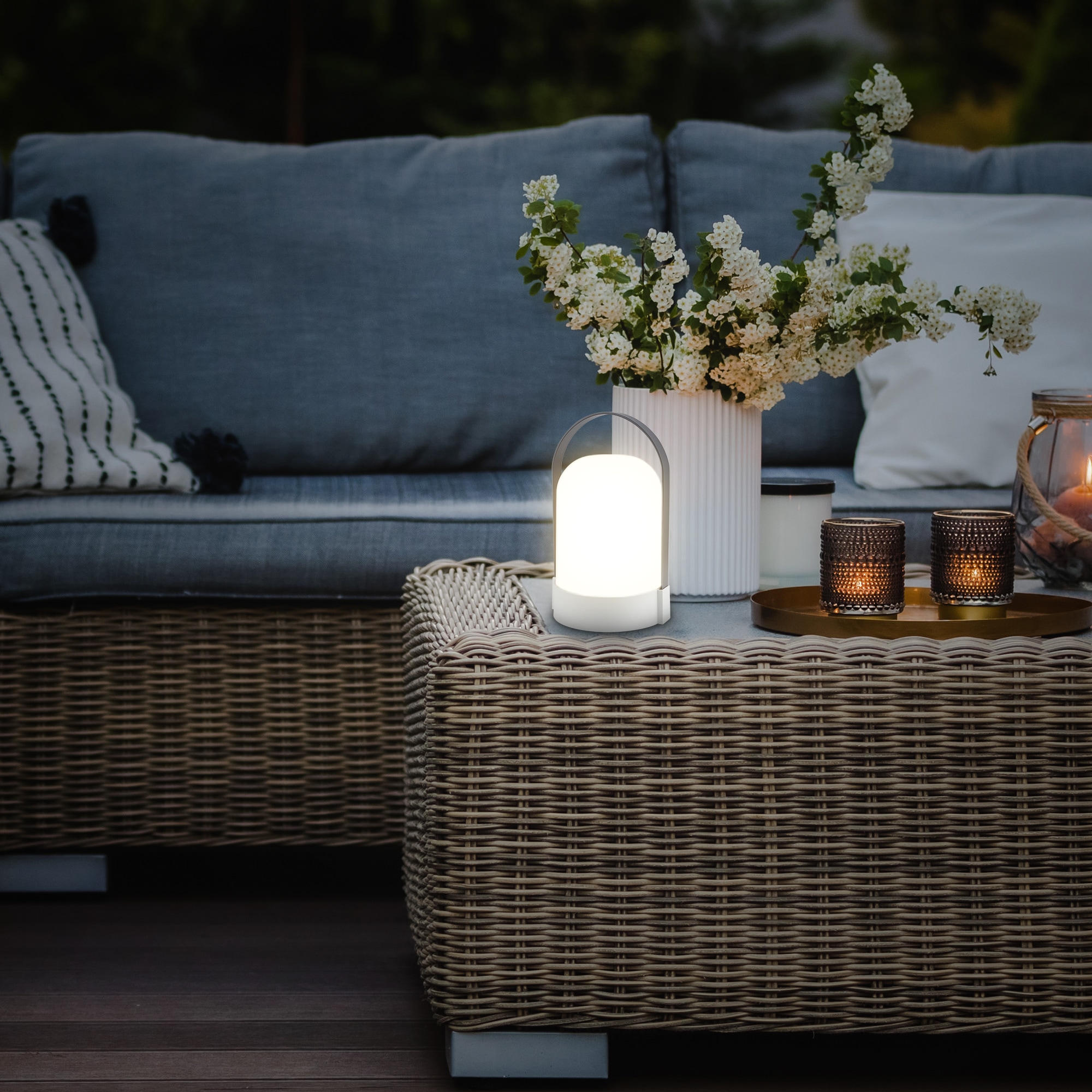 Briloner Leuchten LED Tischleuchte »ASA BIG« LED-Board 1 Stk. Warmweiß 14,5x13,5x24 cm, Indoor/Outdoor, Balkon, Terrasse, Wohnzimmer