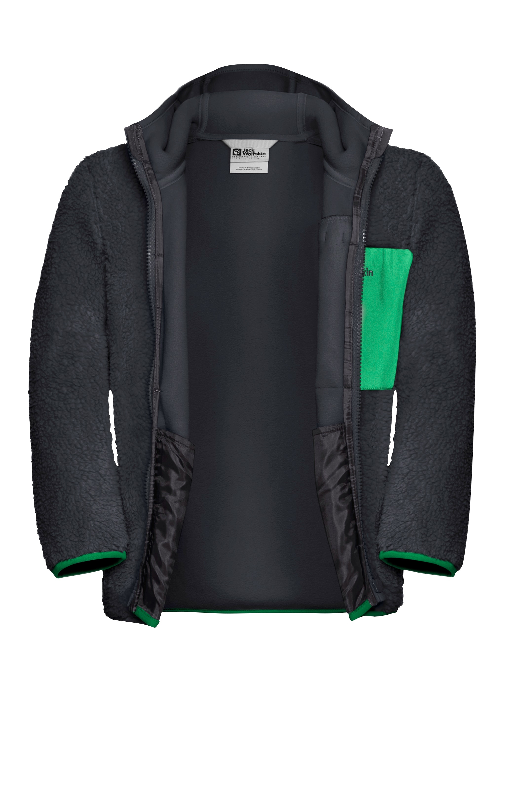 Jack Wolfskin Fleecejacke »ICE CURL HOOD JACKET K«, mit Kapuze, Wärmend, winddicht, Übergangsjacke