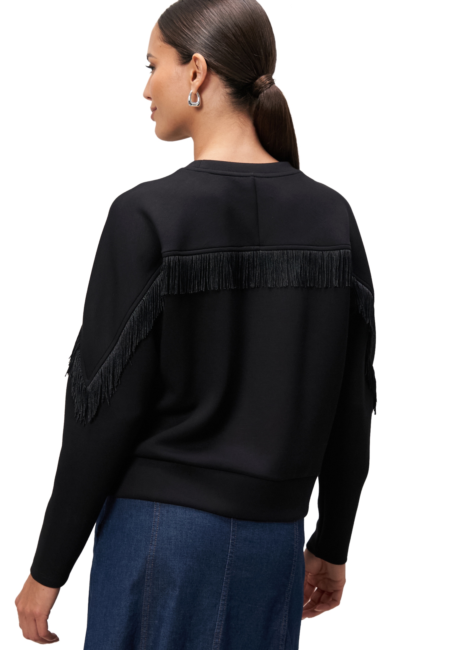 Zero Sweatshirt »Sweatshirt mit Fransen«