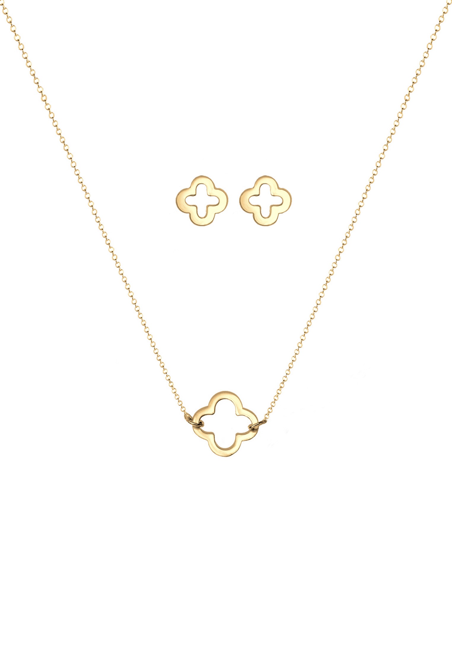 Elli Ohrring und Ketten Set »Schmuckset Kleeblatt 925 Sterling Silber«