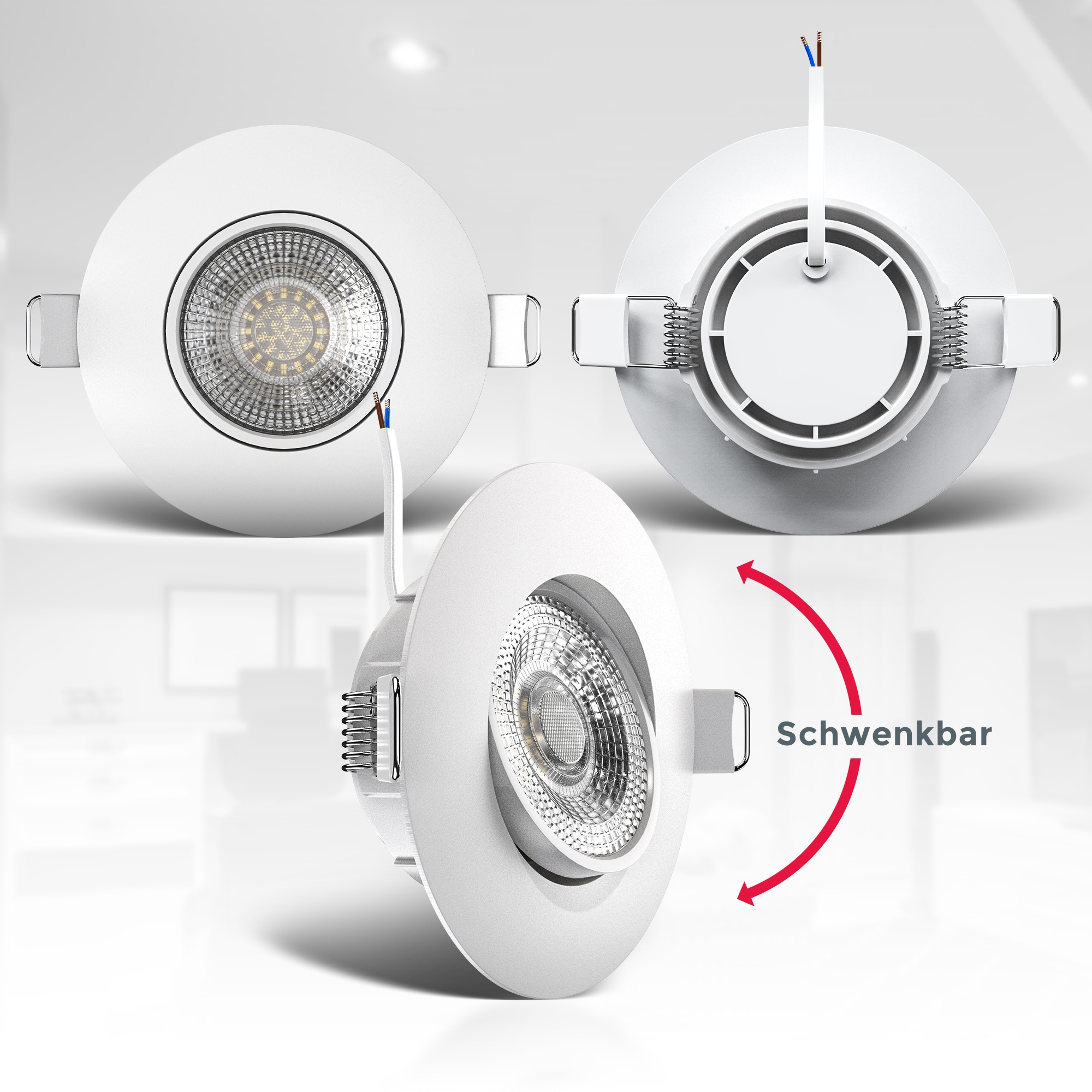 B.K.Licht LED Einbauspots, Online 6er Shop OTTO Einbauleuchte, IP23, warmweiß, schwenkbar, kaufen Set im Deckenspots, ultra-flach