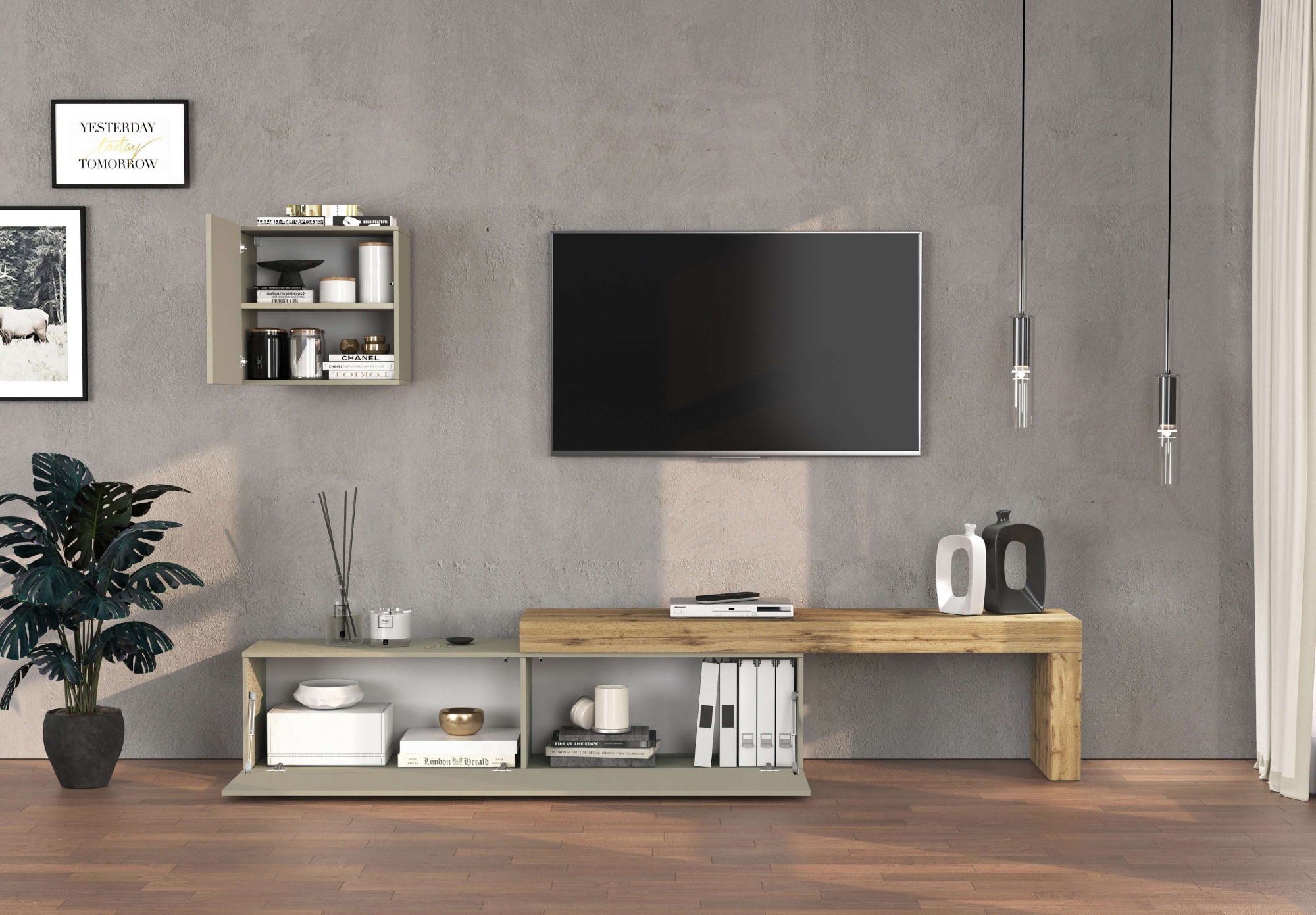 OTTO home TV-Wand »Chronos TV-Set, Wohnwand – Elemente frei platzierbar, Made in Italy« Set, 2-er set, 2 Stk. tlg.