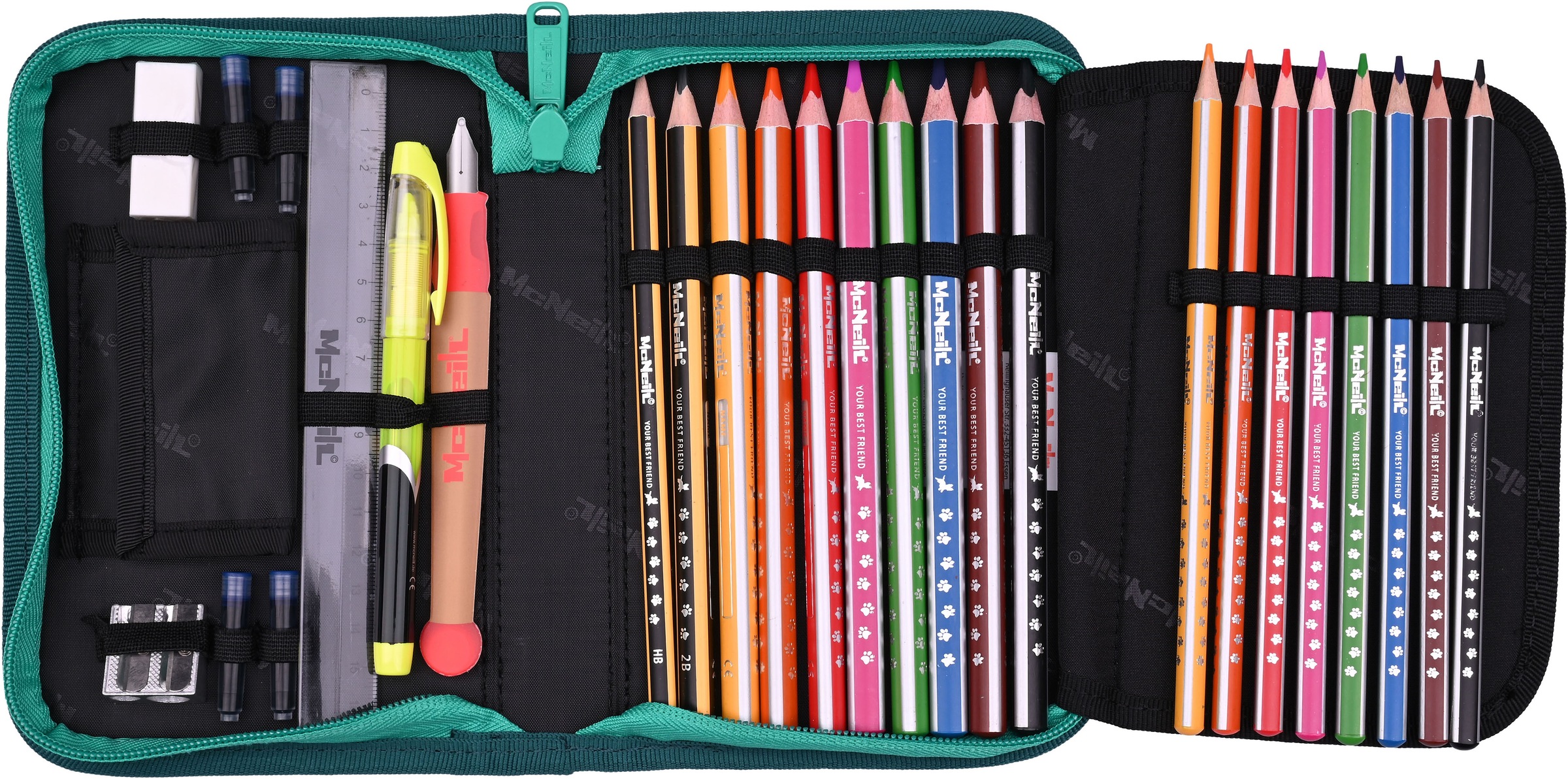 McNeill Schulranzen »Bravo, inkl. Etui, Turnbeutel,« Reflektierende Streifen auf den Schultergurten;Retroreflektierende Flächen