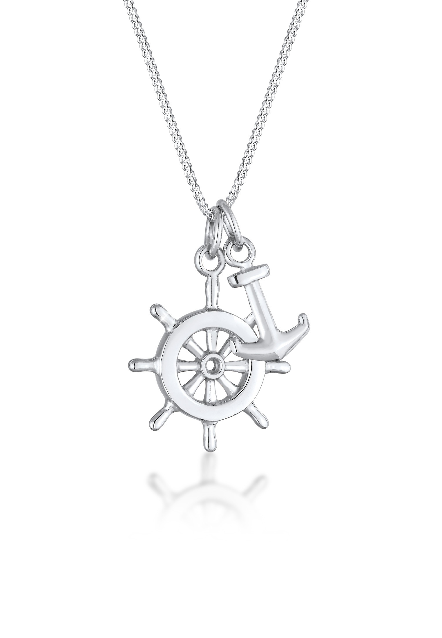 Elli Kette mit Anhänger »Halskette Steuerrad Anker 925 Sterling Silber«