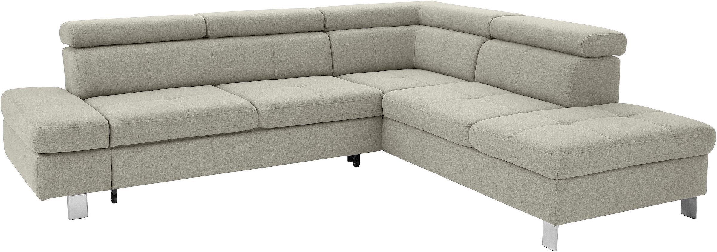exxpo - sofa fashion Ecksofa »Fiji, L-Form«, mit Kopf- bzw. Rückenverstellung, wahlweise mit Bettfunktion