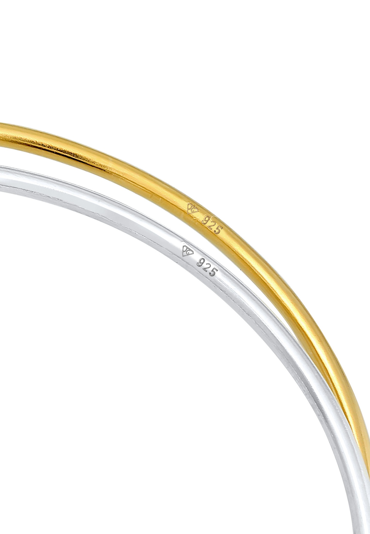 Elli Premium Armreif »Armband Armreif Basic Zart Bi-Color 2er Set 925 Silber«