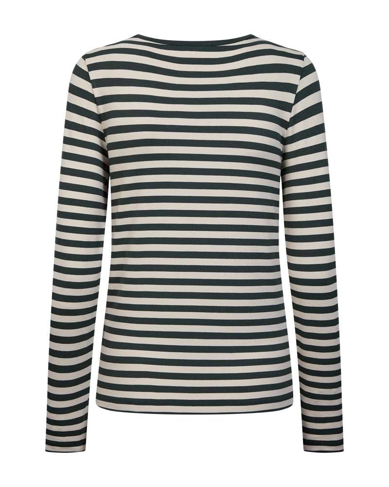 FREEQUENT Langarmshirt »FQLIANA-TEE« im Streifen-Look / Viskose-Stretch
