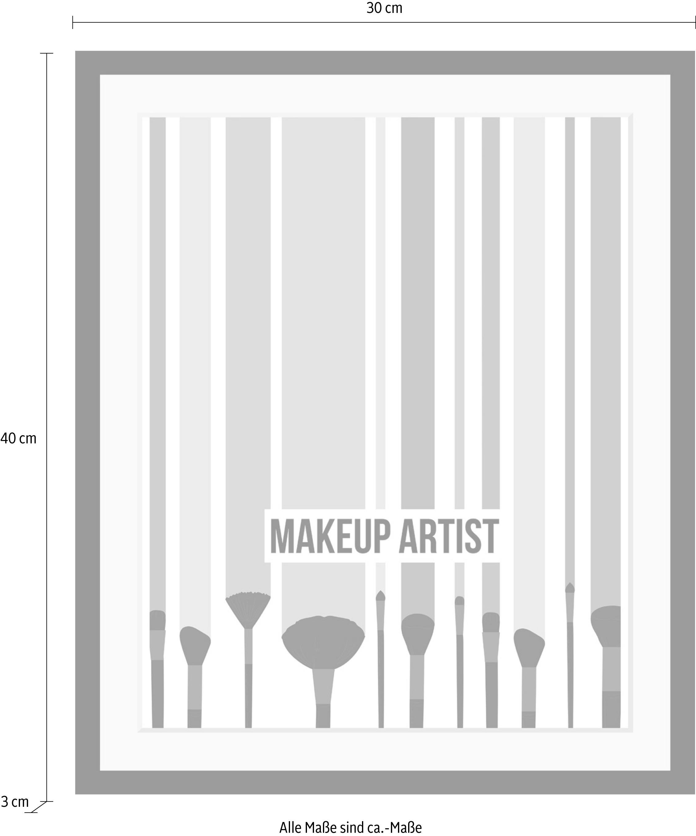 queence Bild »Makeup Artist« Fashion | Kunst | Schriftzug | Schriftzüge HD Premium Poster-Druck inkl. Holzrahmen