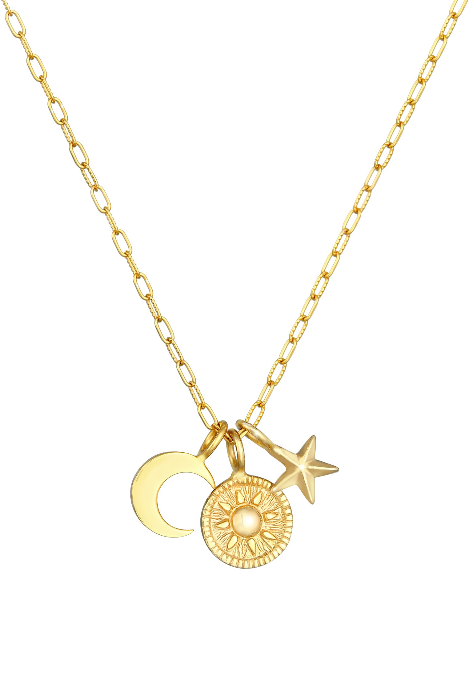 Elli Kette mit Anhänger »Halskette Sonne Mond Stern Symbol 925 Silber«