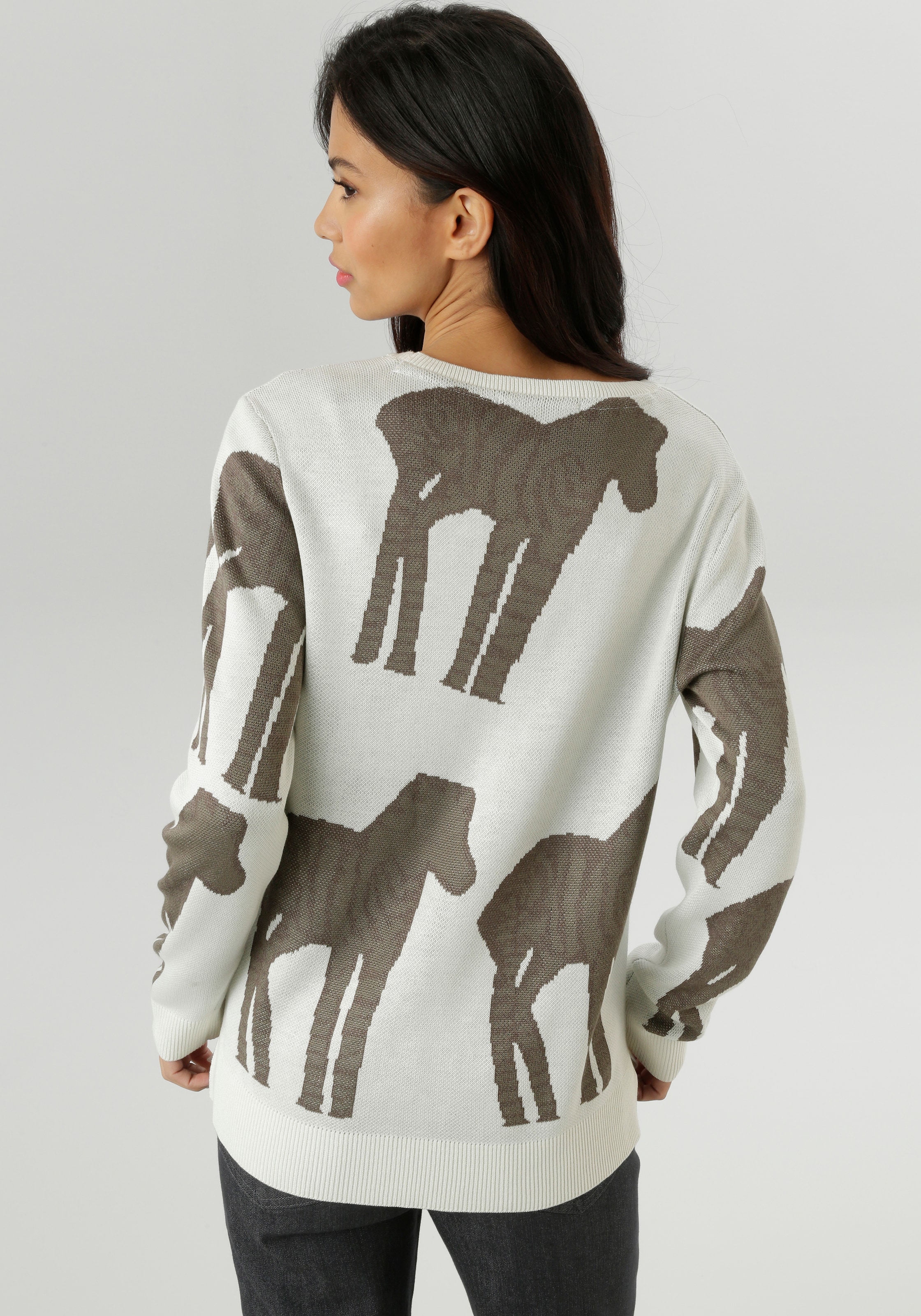 Aniston SELECTED Strickpullover, mit trendiger und großflächiger Jacquardmusterung - NEUE KOLLEKTION