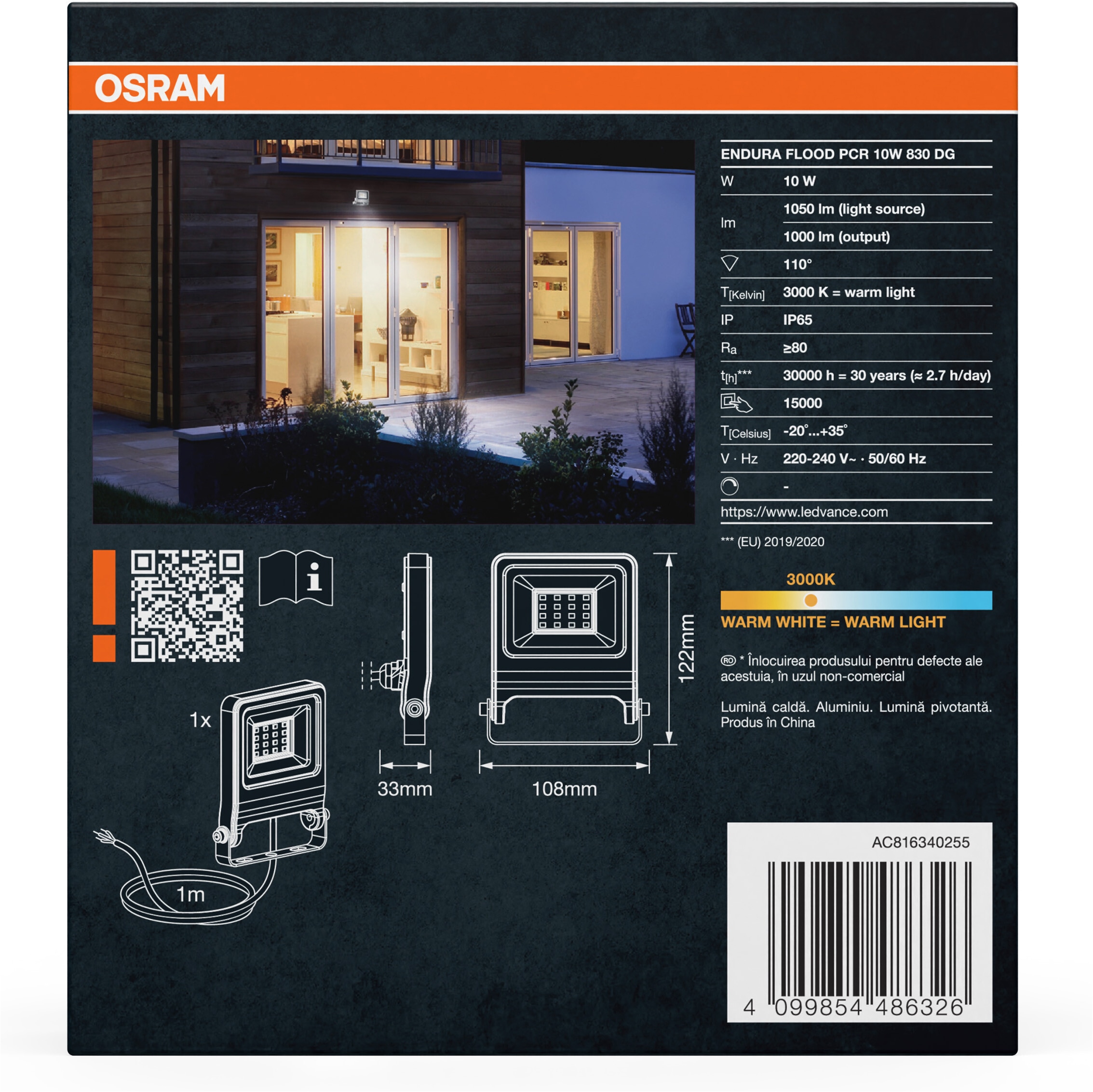 Osram LED Flutlichtstrahler »ENDURA® Flood Warm White PCR« LED-Modul 1 Stk. Warmweiß grau, LED-Modul, Aluminium