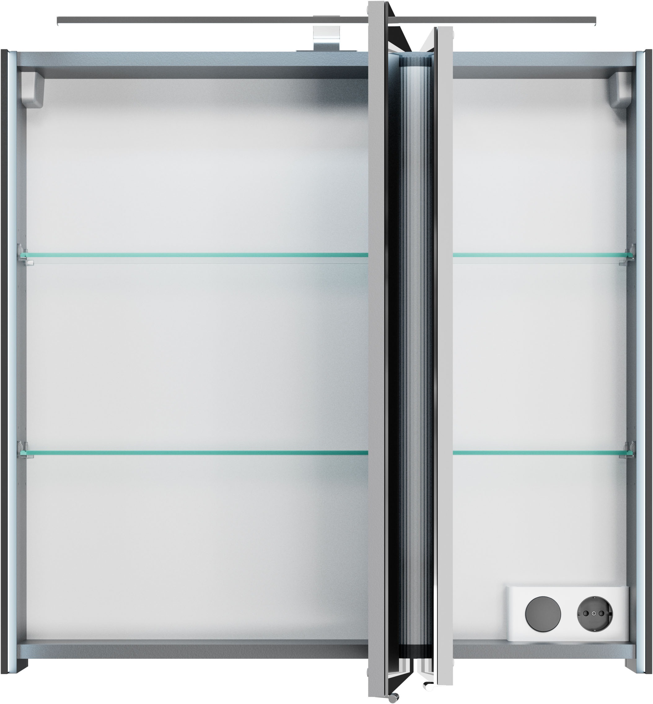 Saphir Badmöbel-Set »Serie 7045 2-teilig Mineralmarmor-Waschtisch mit LED-Spiegelschrank« Set, 2 Stk. tlg.