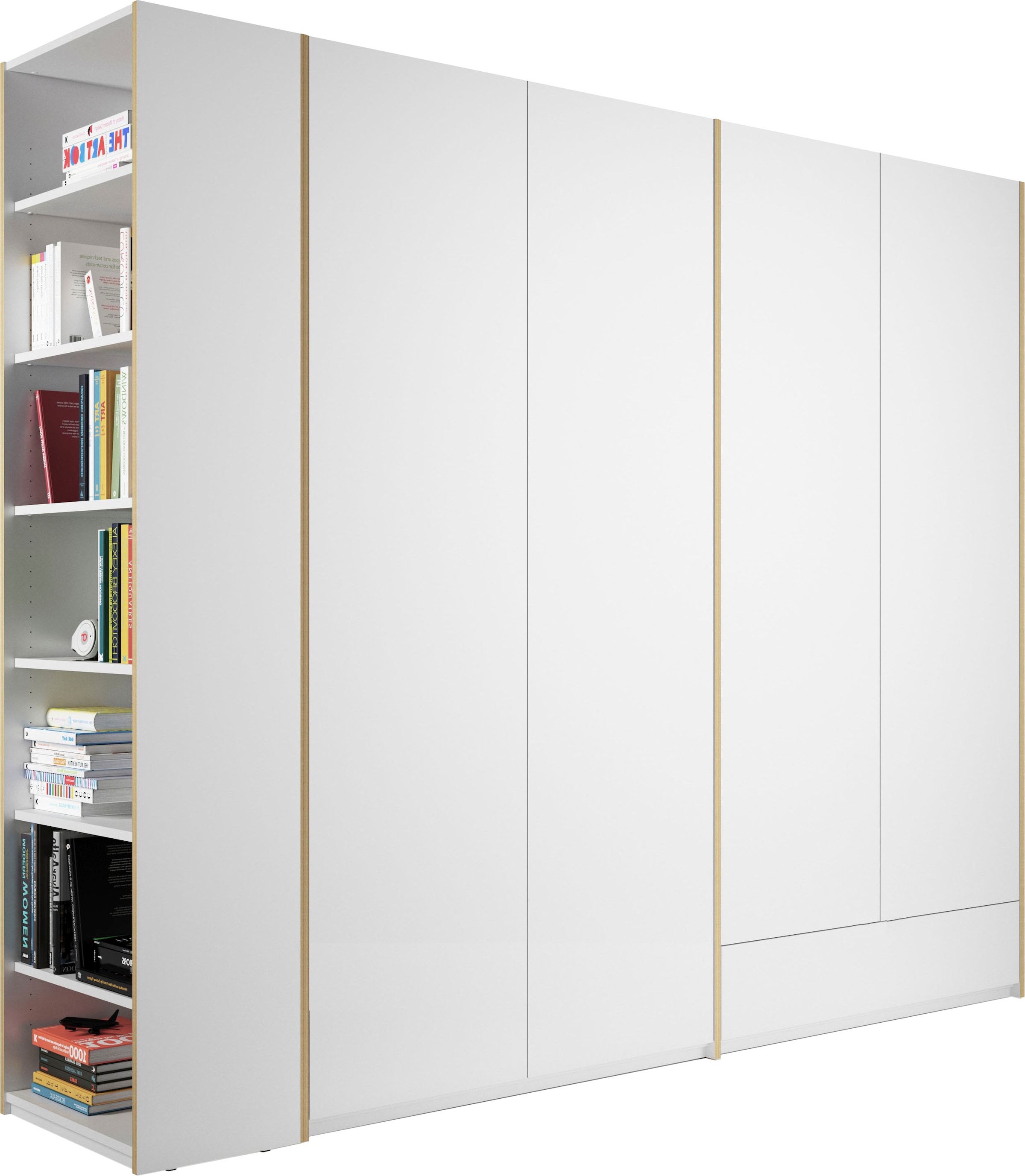 Müller SMALL LIVING Drehtürenschrank »Modular Plus Variante 8«, Schublade, Anbauregal wahlweise rechts oder links montierbar