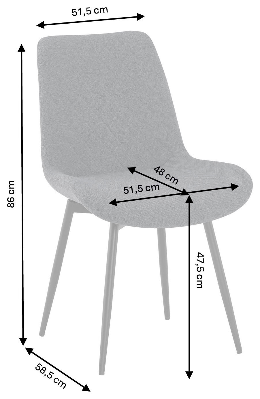 OTTO home 1100000002199 »Juniper, Set, 5-tlg.« Set, 5 tlg. Tisch 140x80cm in Sinterstein-Keramikoptik mit 4 Stühlen, 360° drehbar