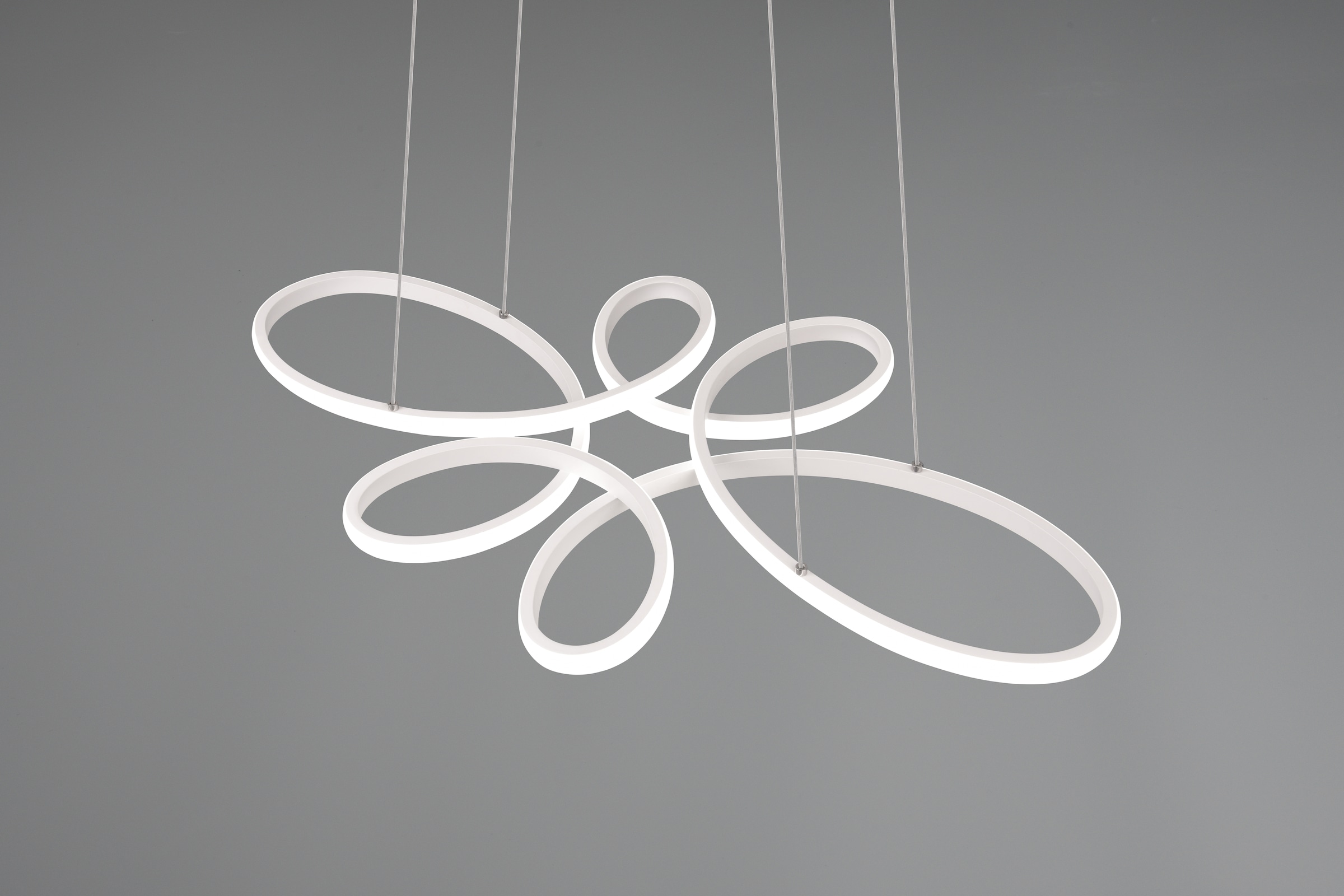TRIO Leuchten LED Pendelleuchte »FLY, Hängelampe LED 32W 3900 Lumen kaltweiß 4000K 3-Stufen dimmbar« LED-Board 1 Stk. Kaltweiß höhenverstellbar: max 150cm, Maße 83x45 cm, Hängeleuchte Küche Wohnen
