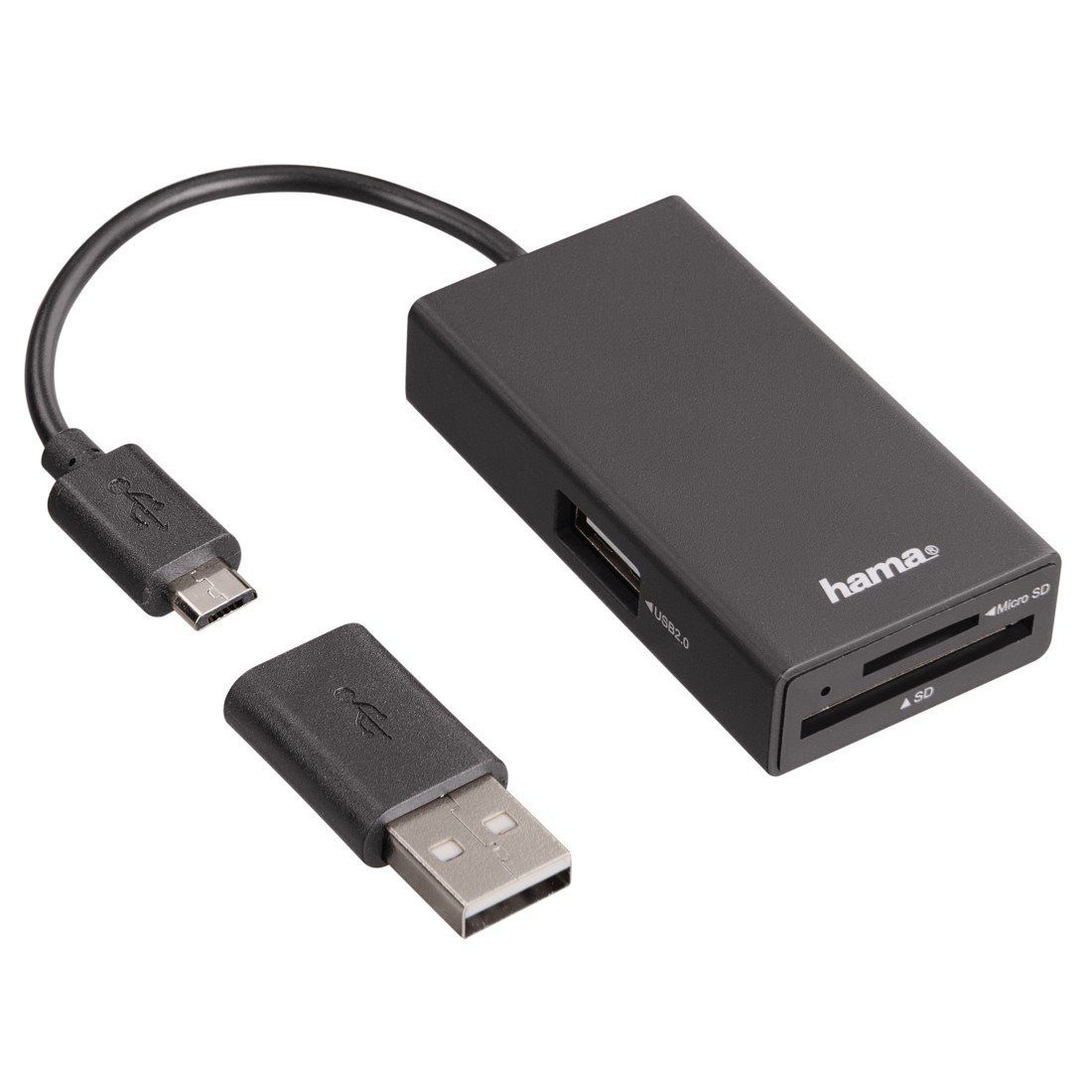 Hama USB-2.0-OTG-Hub/Kartenleser für Smartphone/Tablet/Notebook