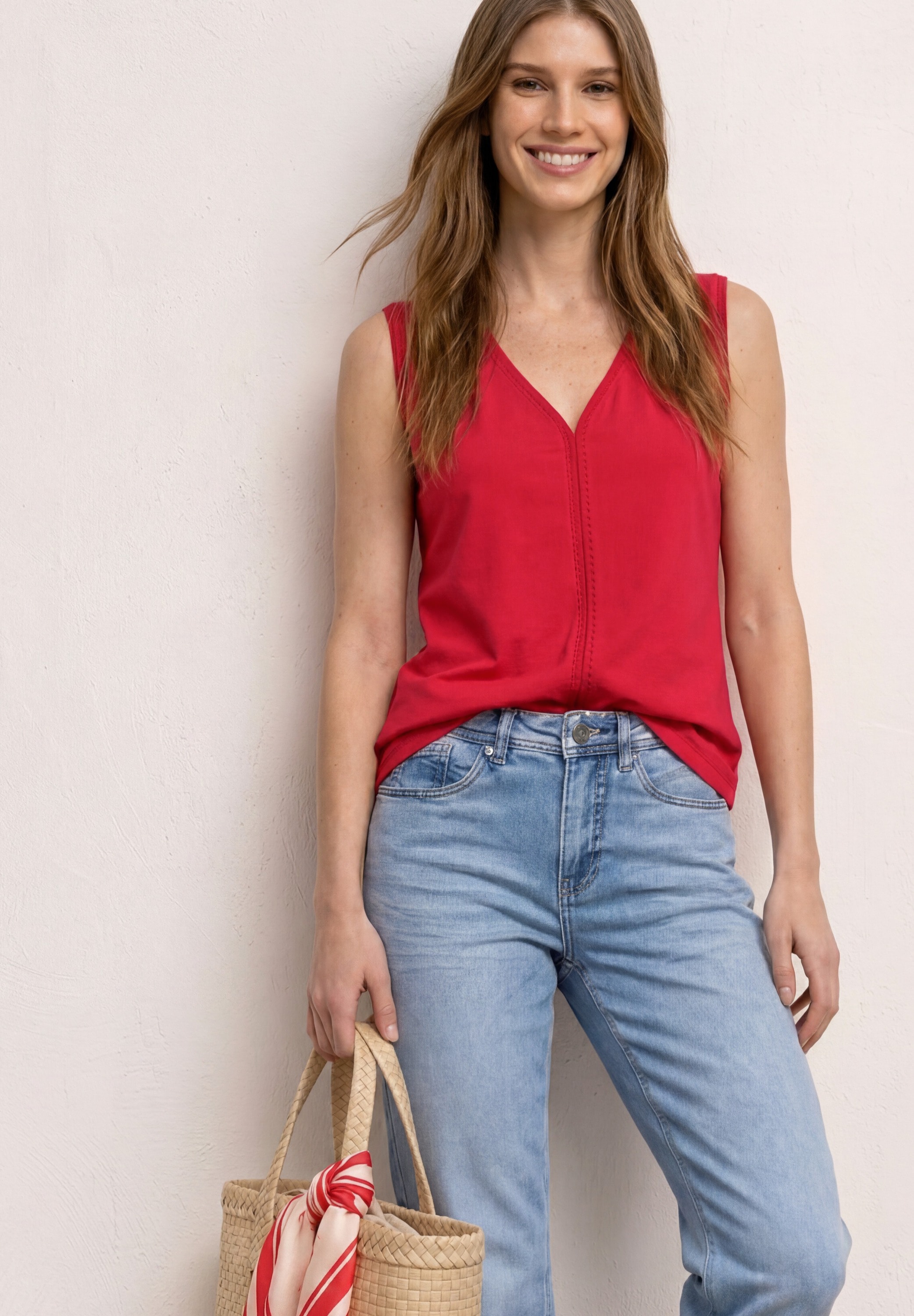 STREET ONE Shirttop mit dekorativem Crochet-Tape, unifarben