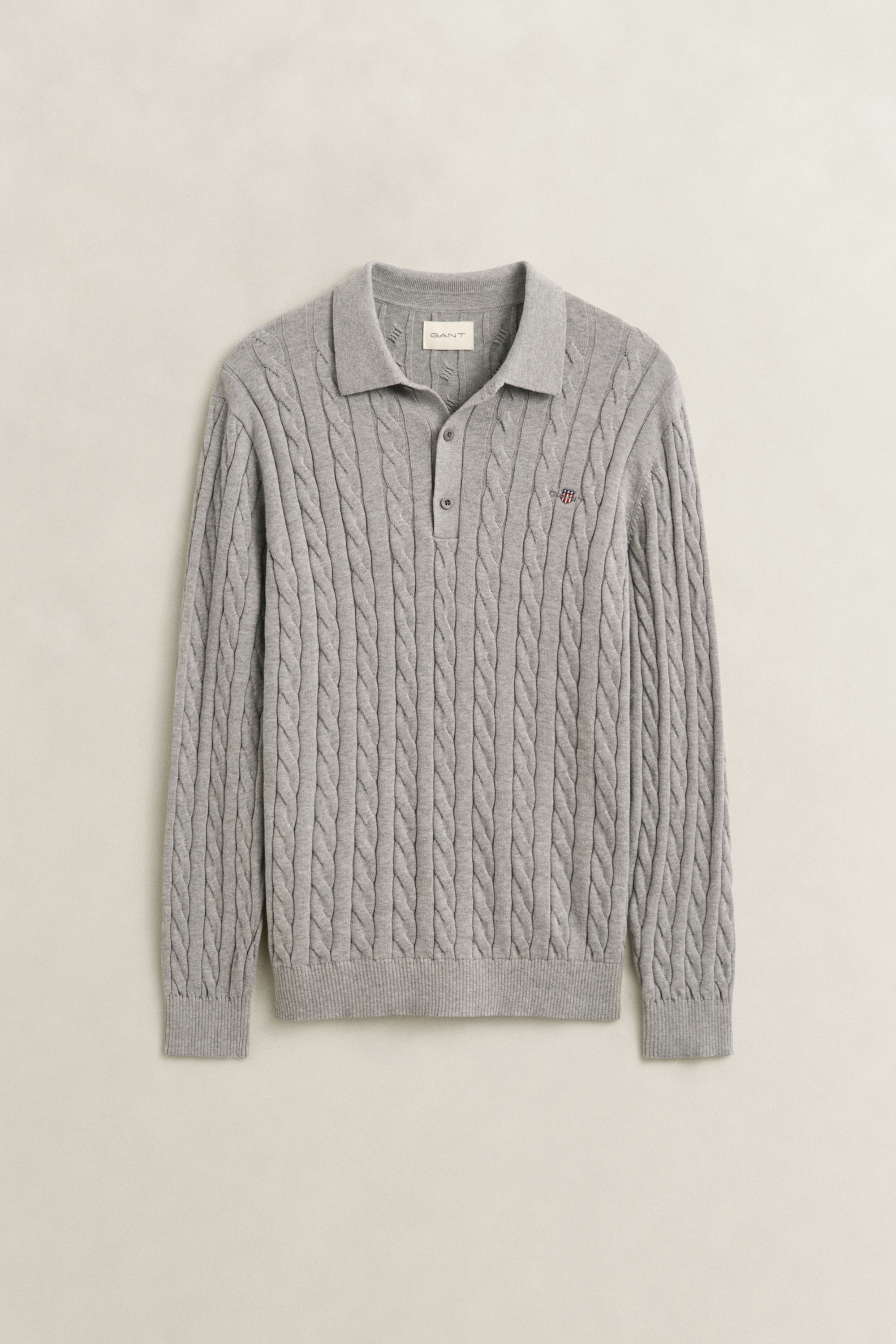 Gant Polokragenpullover »COTTON CABLE POLO« Regular fit mit Polokragen