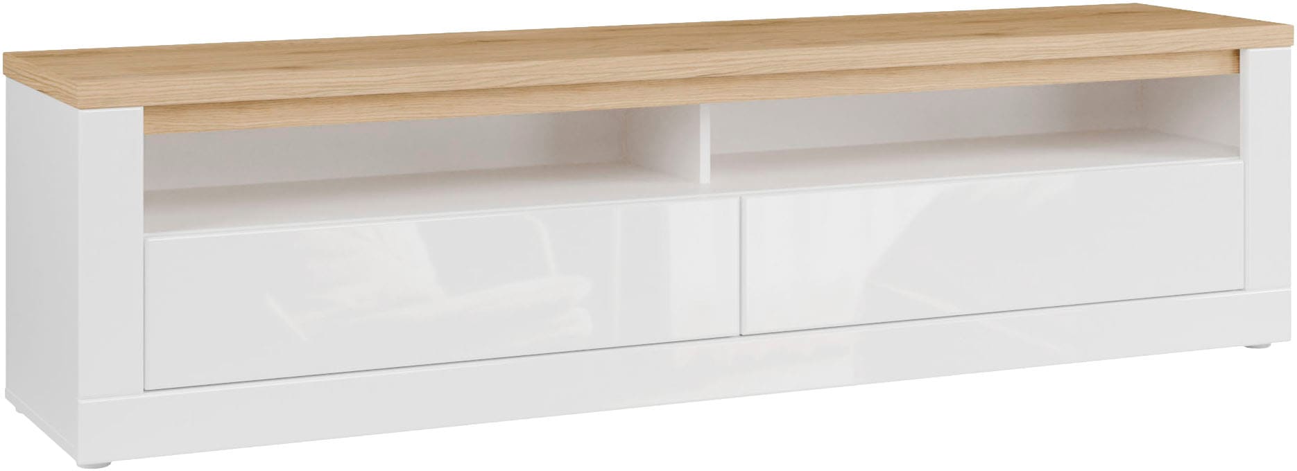 FORTE TV-Board »TV-Schrank, grifflos, offene Fächer« B/H/T 181,1/48,2/41,6 cm, Front glänzend