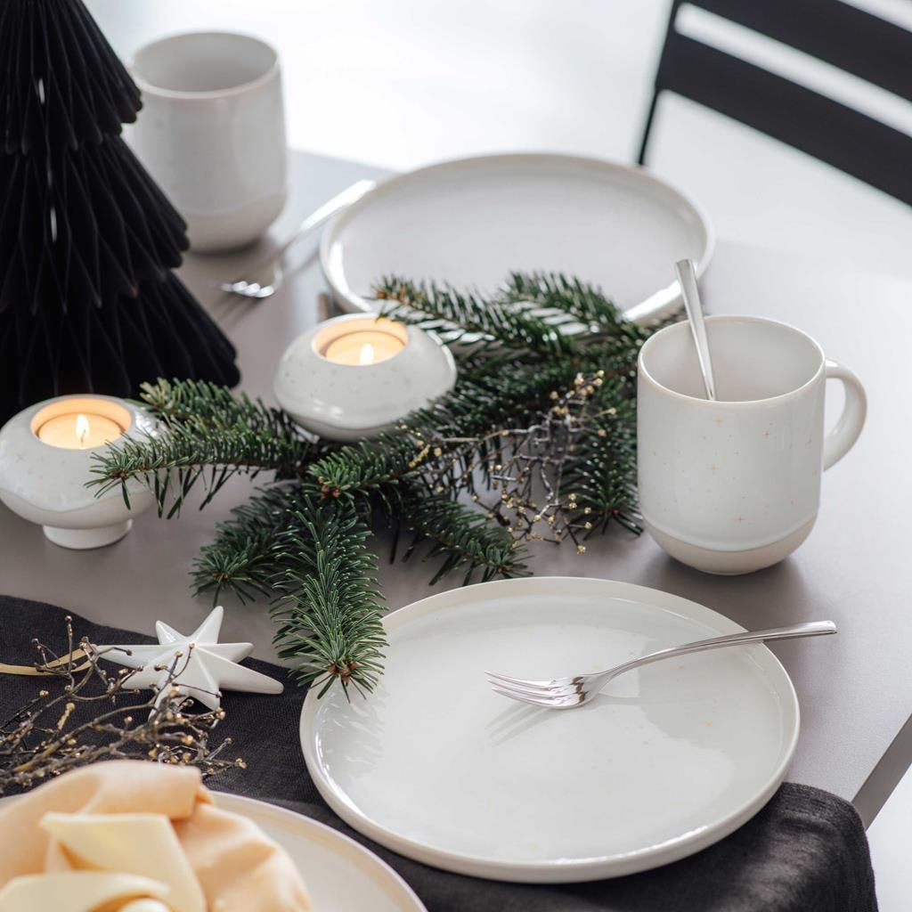 like. by Villeroy & Boch Geschirr-Set »Frühstücks-Set Winter Glow 3er Set beige« Handwäsche wird empfohlen, Mikrowellengeeignet