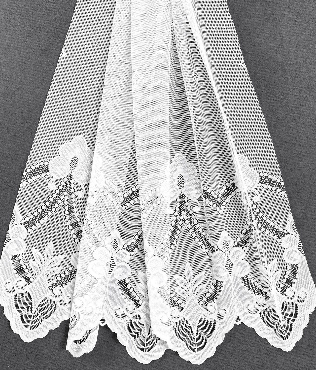 Weckbrodt Gardine »Weimar«, (1 St.), Jacquard, C-Bogen, floral, Halbtransparent, Sockel, Bordüre, Store