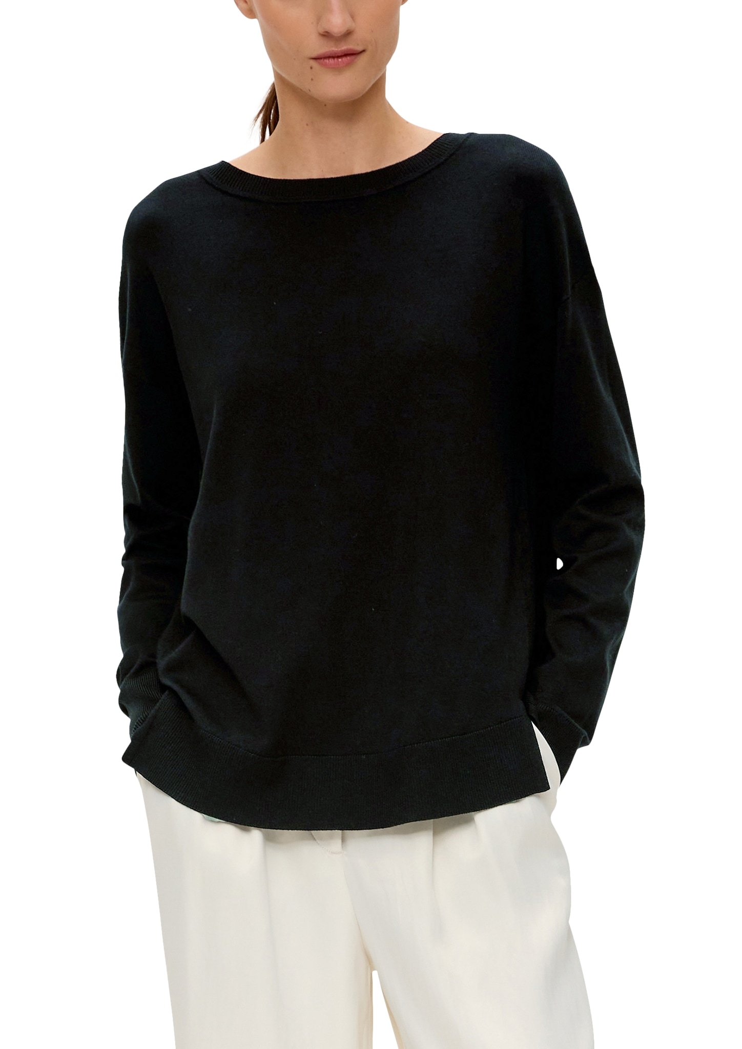 Longpullover, mit Drop-Shoulder Look