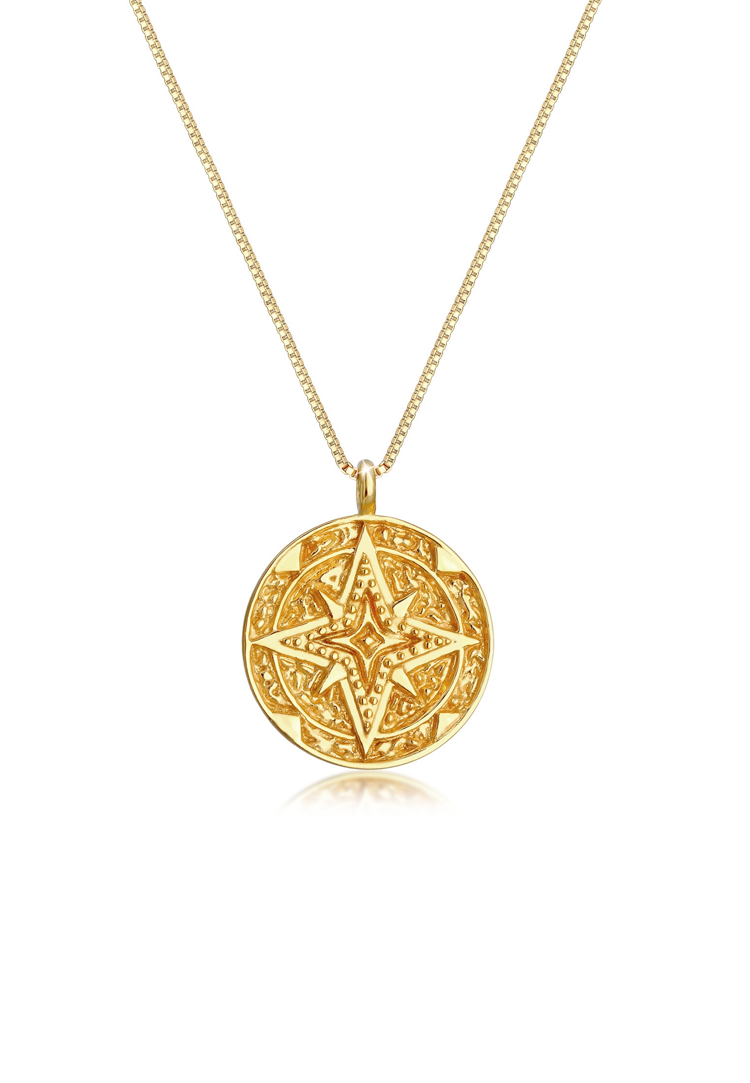 Elli Collierkettchen »Nordstern Coin Plättchen Vintage 925 Silber«