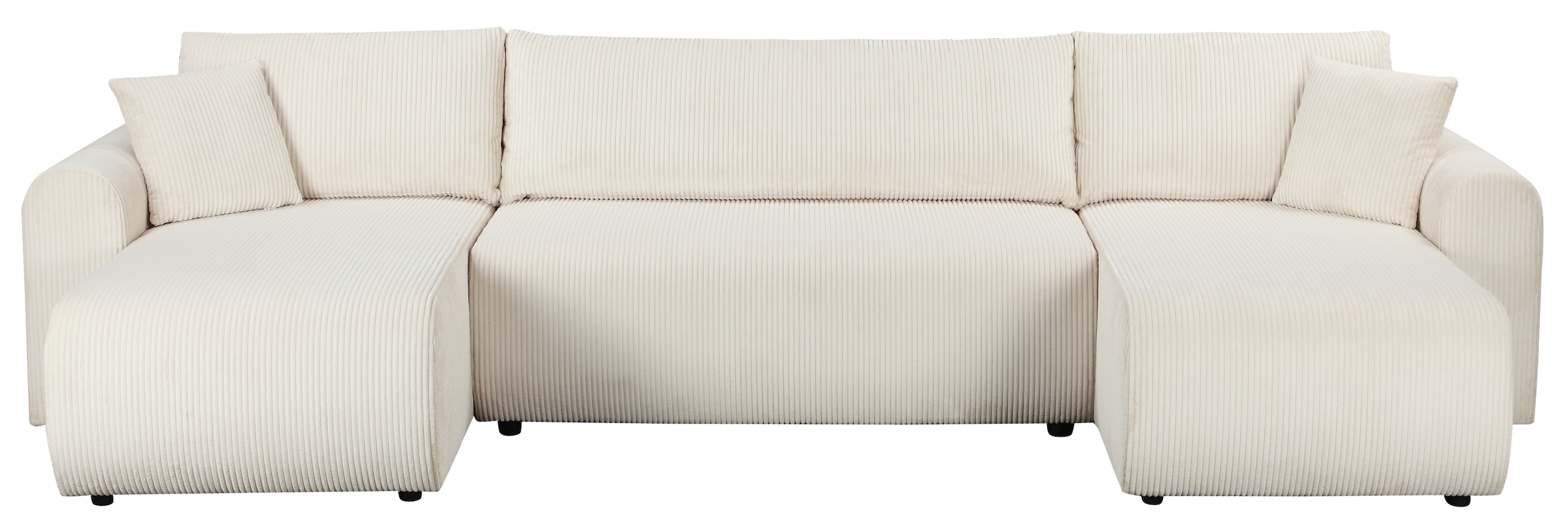 OTTO home Wohnlandschaft »JONAA, 311 cm, U-Form, Schlafsofa, Boxspringfederung, Cord u. Struktur« 133/270cm, Bettkasten, Seitentaschen, Cord und Struktur