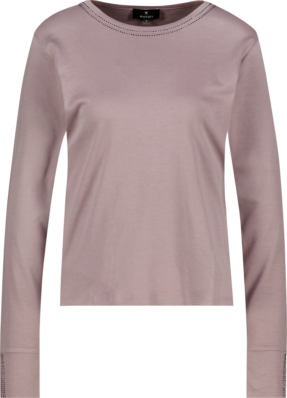 Monari Langarmshirt »Shirt Basic Schmuck« Regular fit mit Rundhalsausschnitt