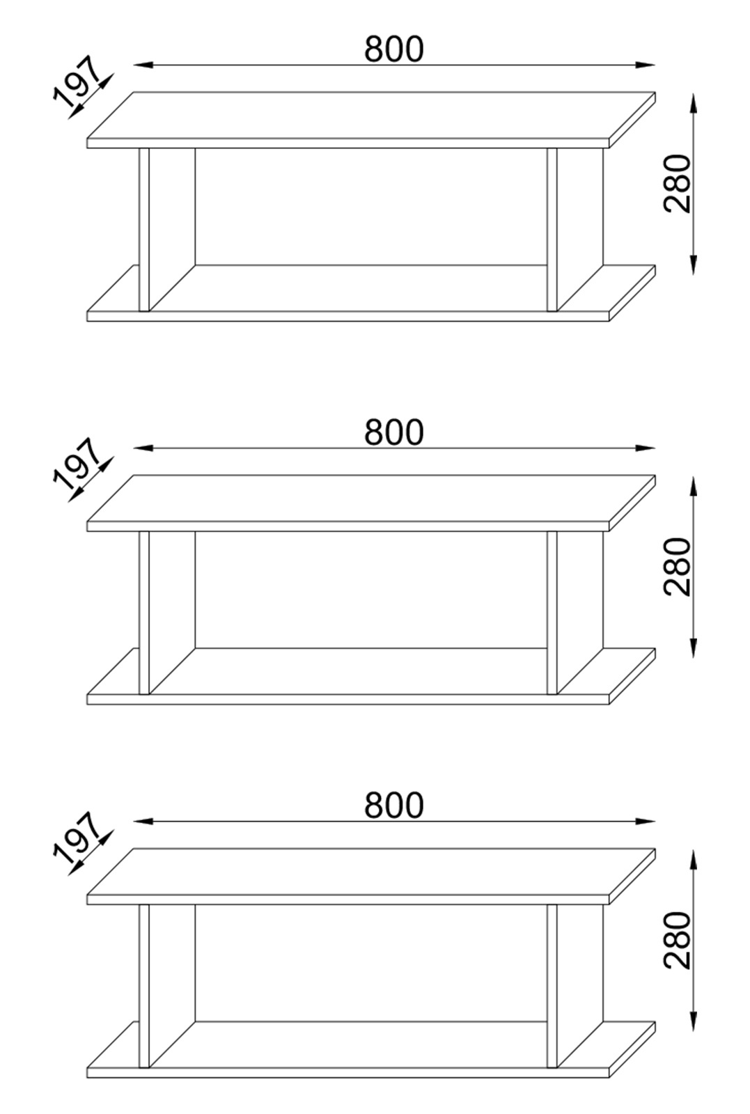 VCM Wandregal »Holz Wandregal Wandboard Hängeregal Board SirolaXL«
